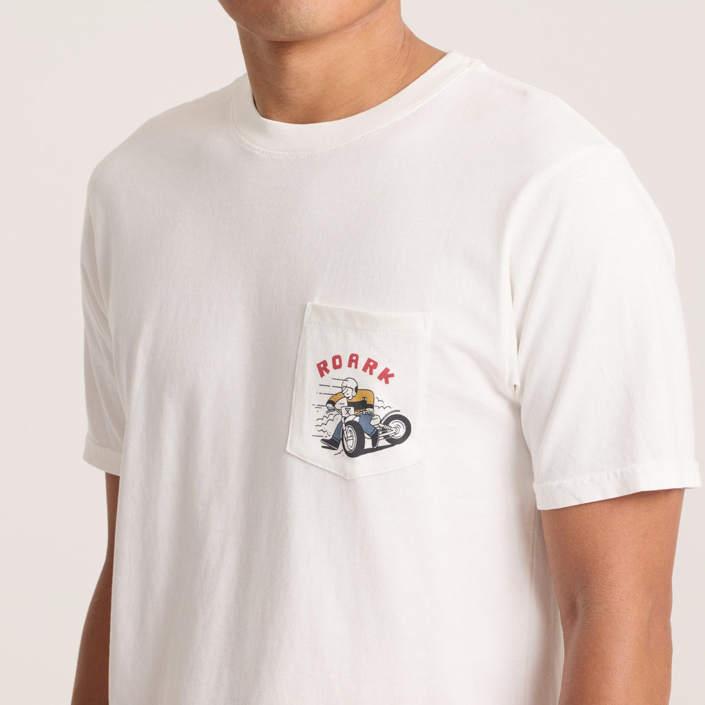 Moto Pocket Premium-T-Shirt - Cremeweiß