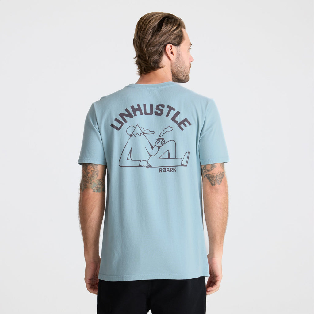 Unhustle Premium-T-Shirt - Dusty Blau