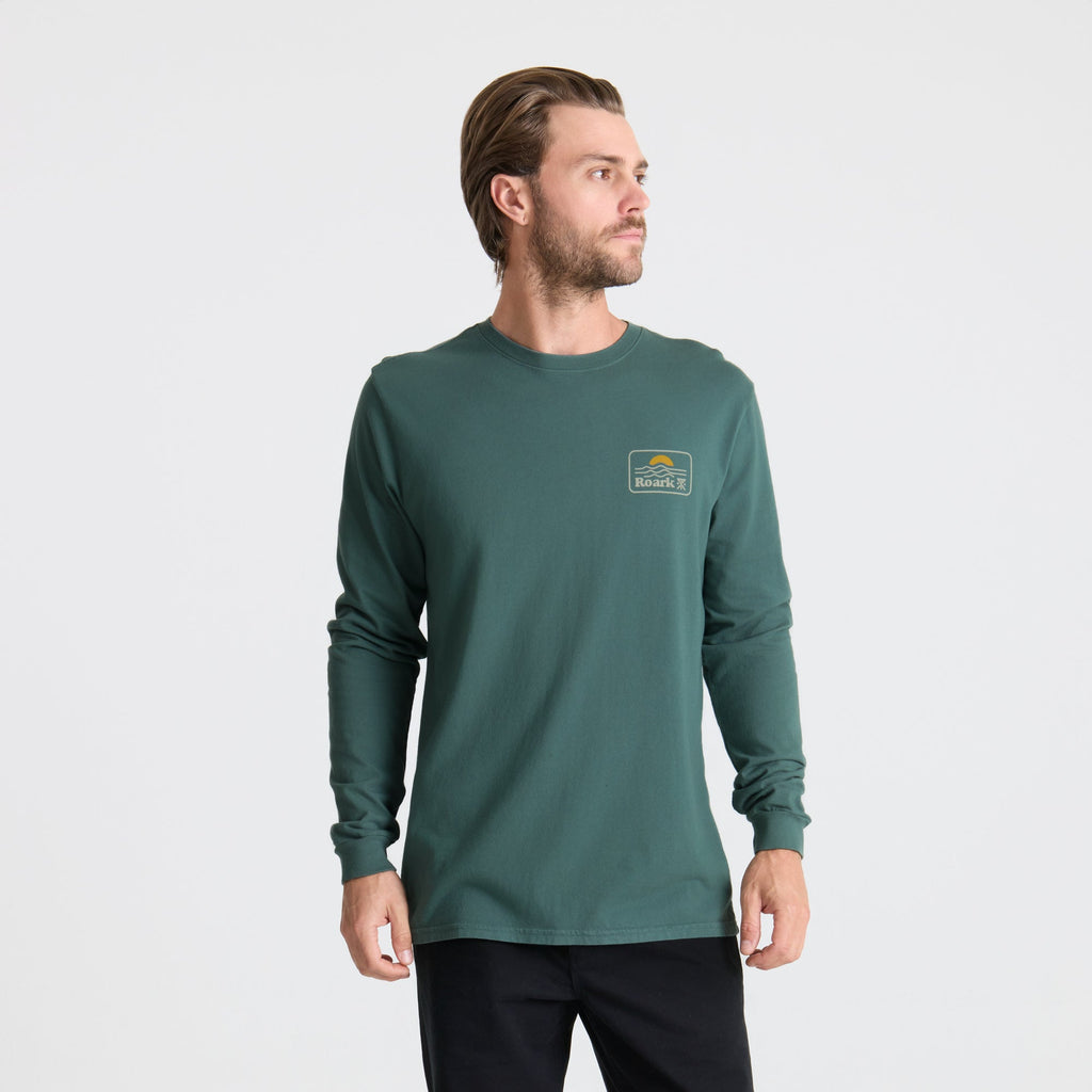Earth & Sea Premium Langarm Tee - Schiefergrün