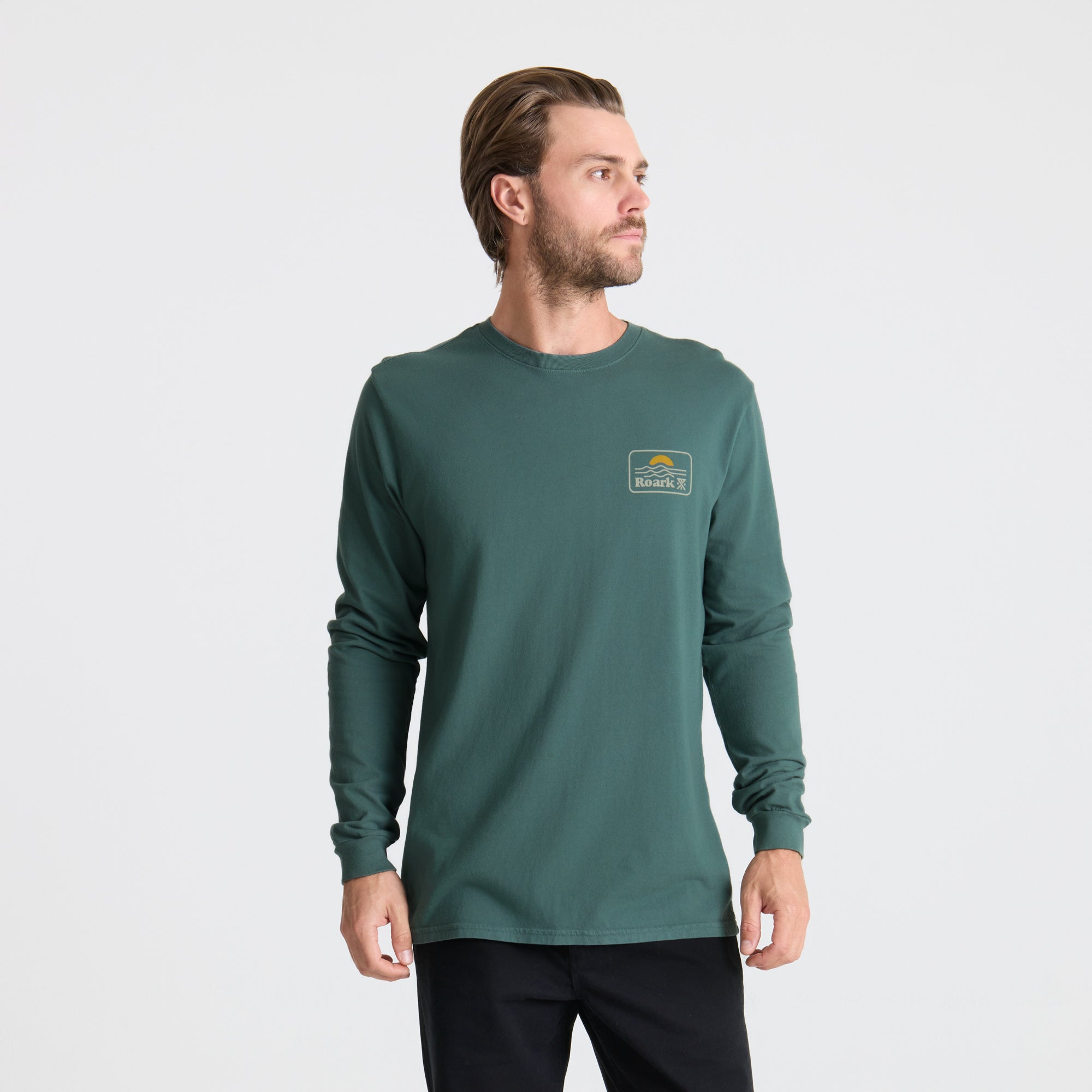 Earth & Sea Premium Langarm Tee - Schiefergrün