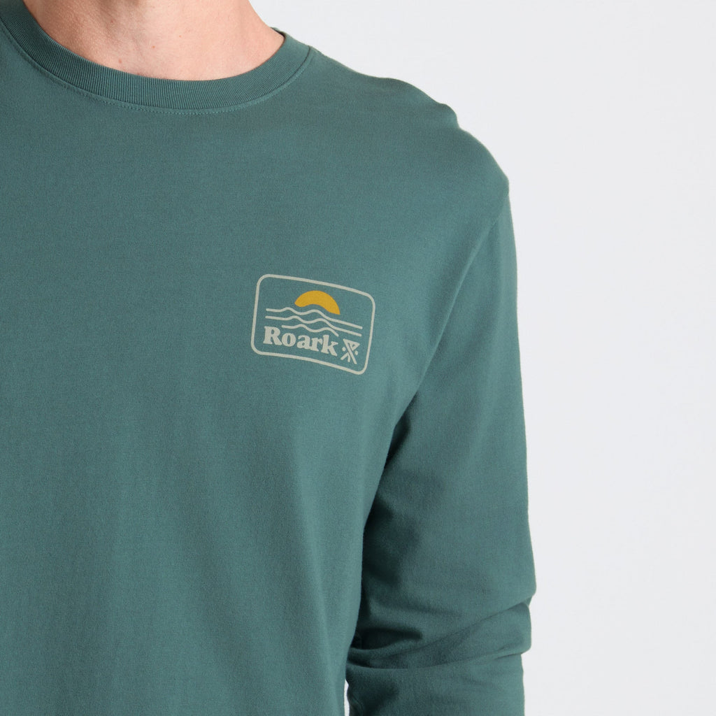 Earth & Sea Premium Langarm Tee - Schiefergrün