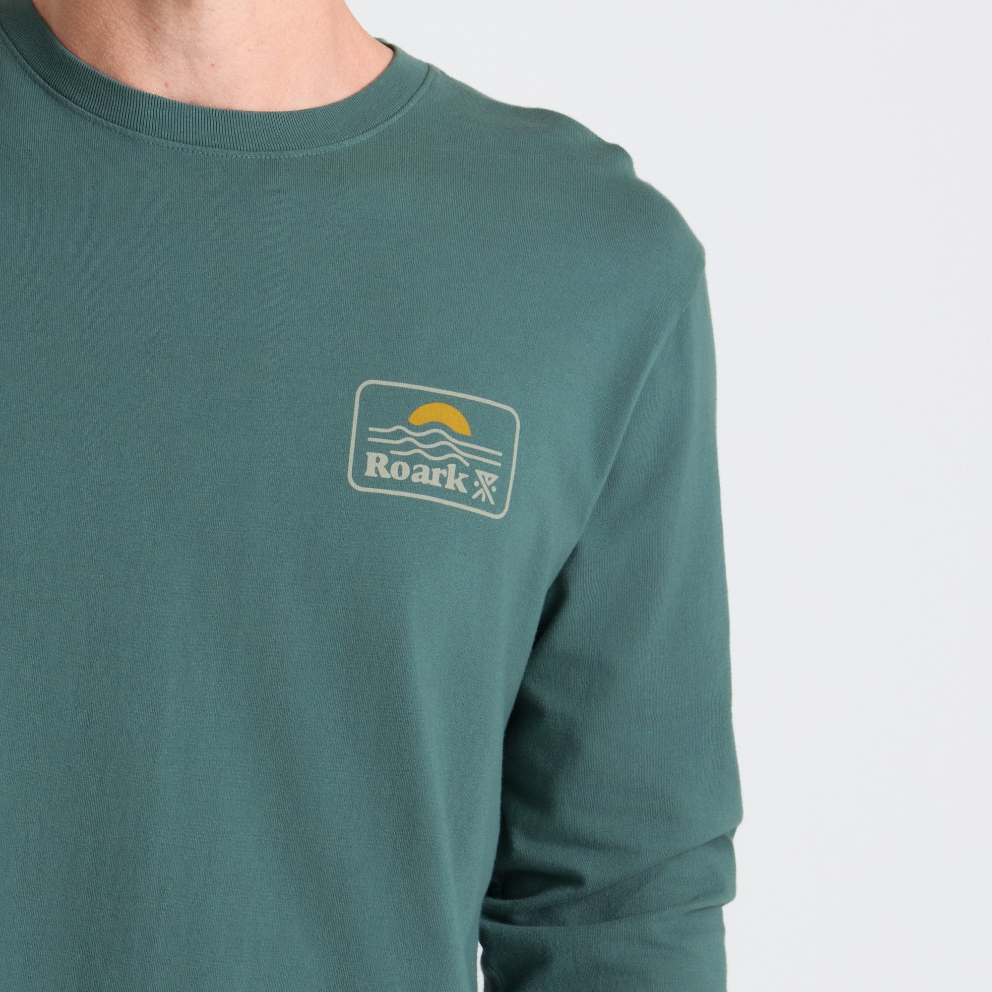 Earth & Sea Premium Langarm Tee - Schiefergrün