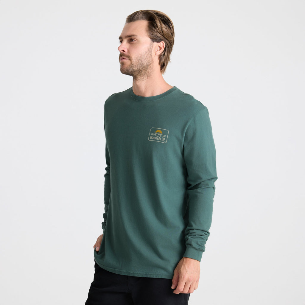 Earth & Sea Premium Langarm Tee - Schiefergrün