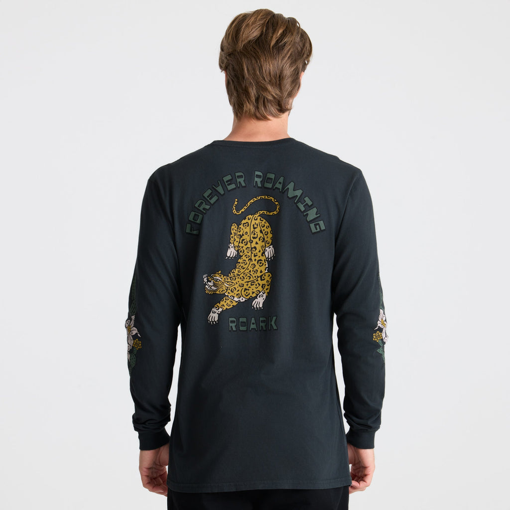 Jaguar Langarm Premium-T-Shirt - Schwarz