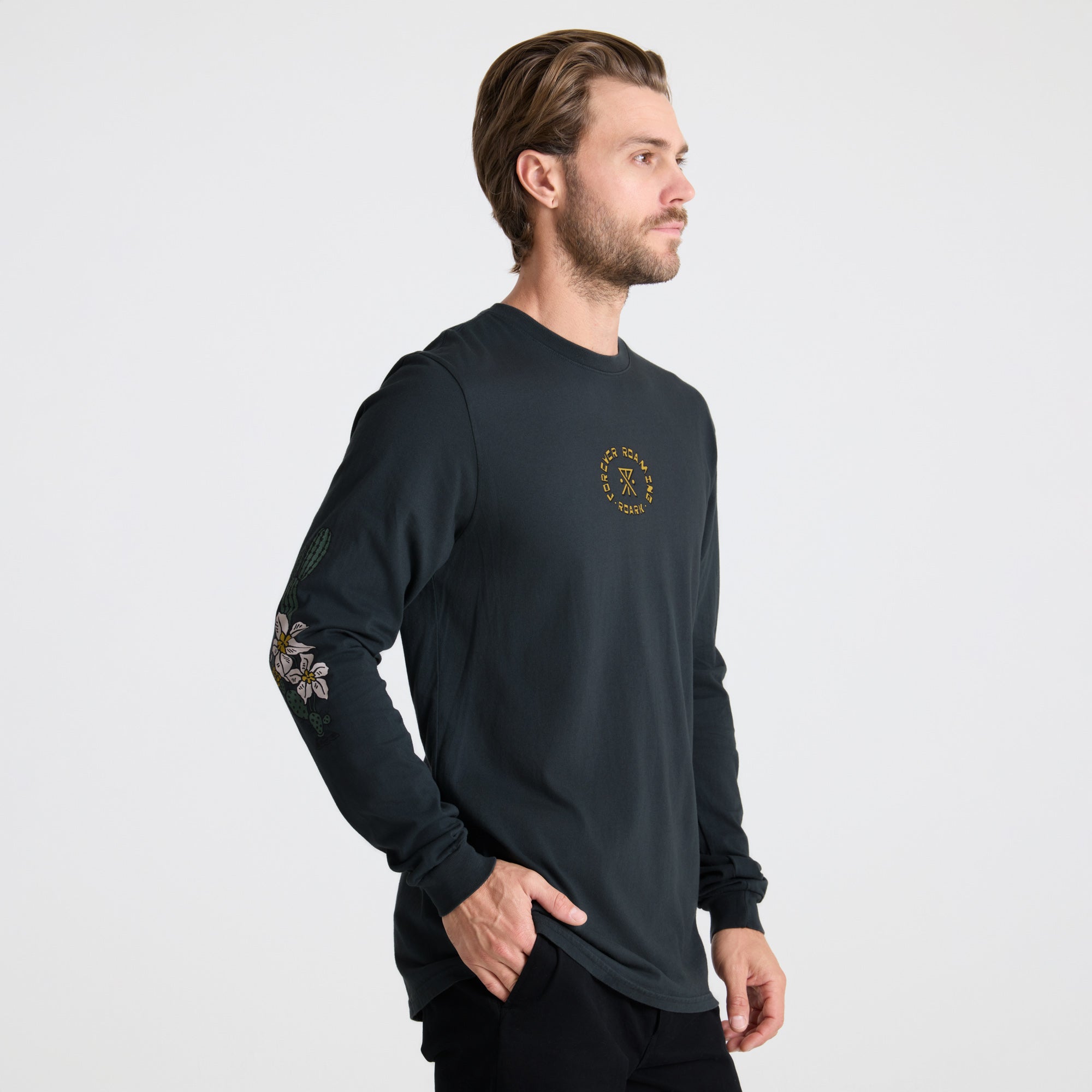 Jaguar Langarm Premium-T-Shirt - Schwarz