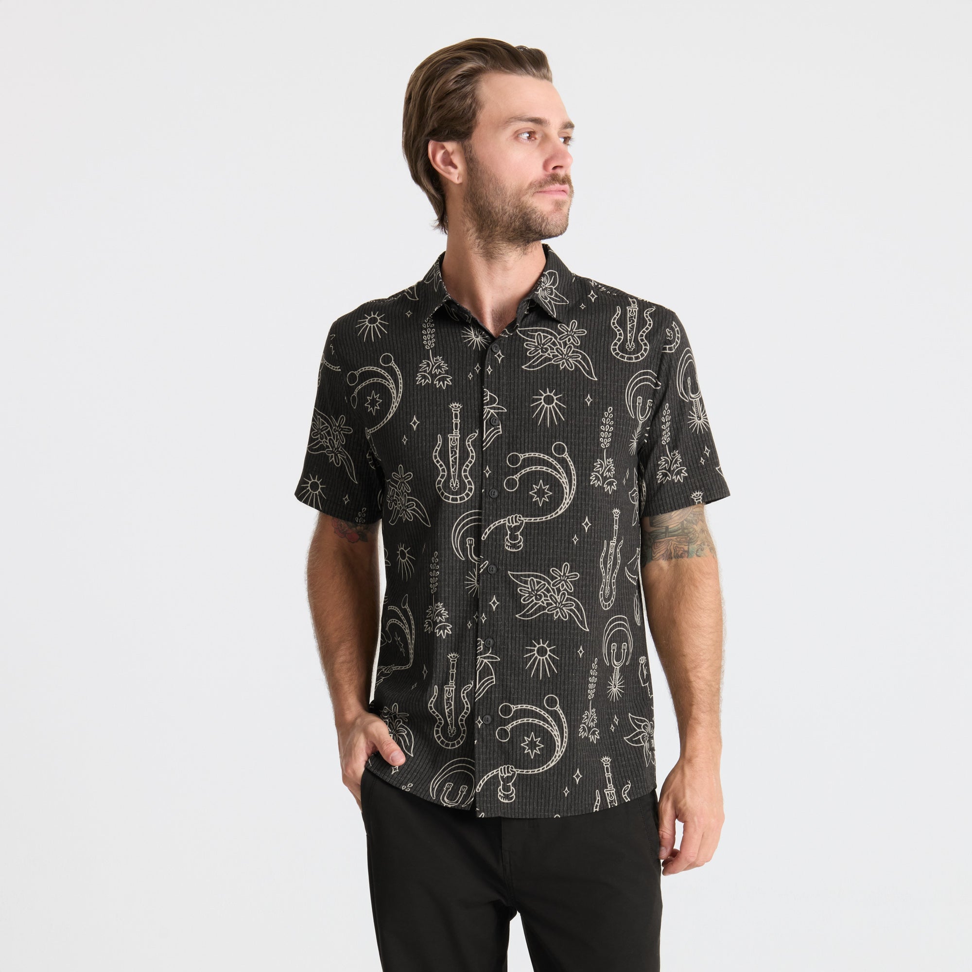 Bless Up Atmungsaktives Stretch-Shirt - Schwarz