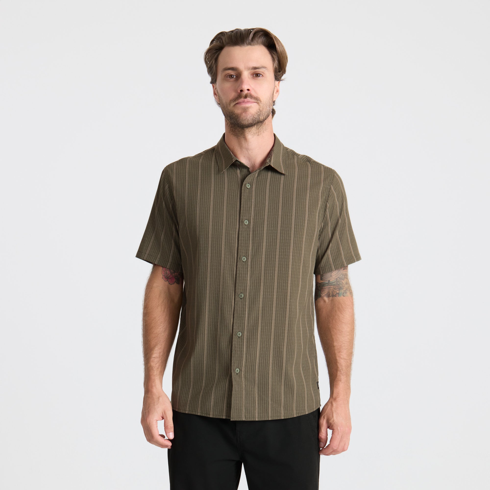 Bless Up Atmungsaktives Stretch-Shirt - Militärstreifen