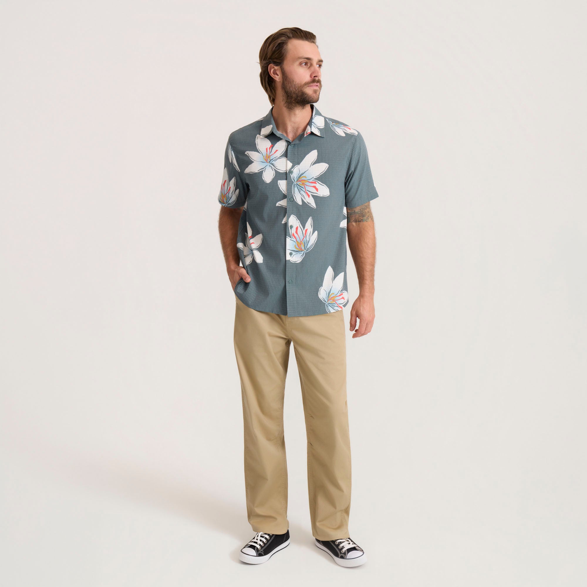 Bless Up Atmungsaktives Stretch-Shirt - Schiefergrün