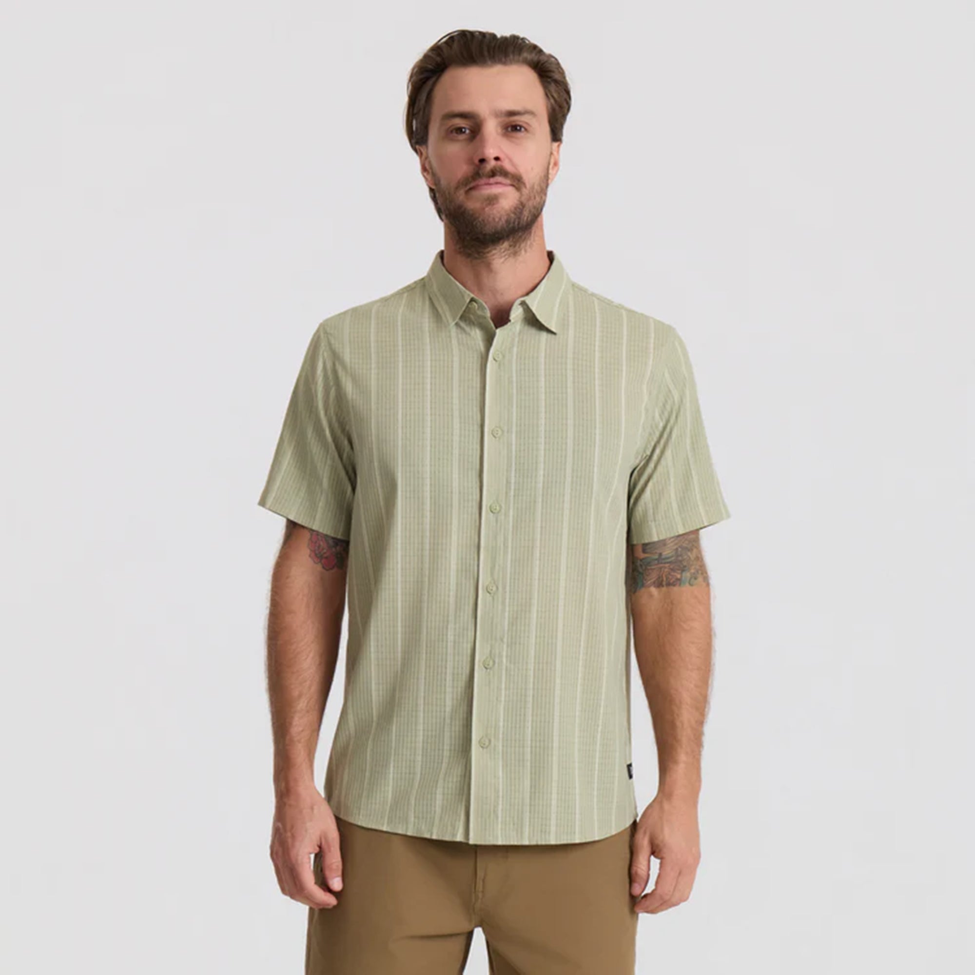 Bless Up Atmungsaktives Stretch-Shirt - Sage Stripe