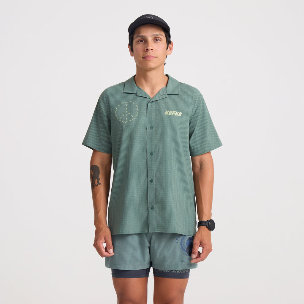 Bless Up Trail Button Up Shirt - Schiefergrün