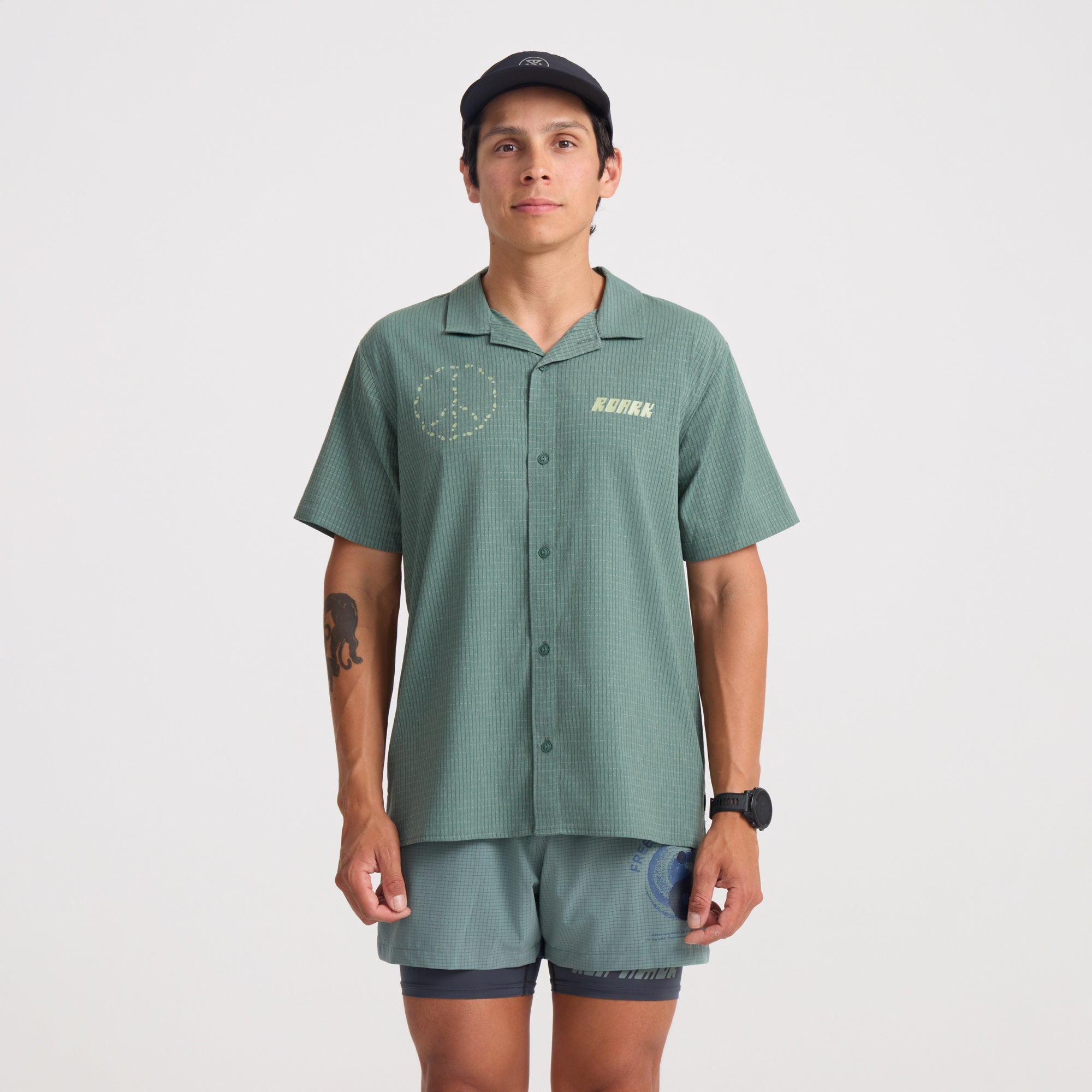 Bless Up Trail Button Up Shirt - Schiefergrün