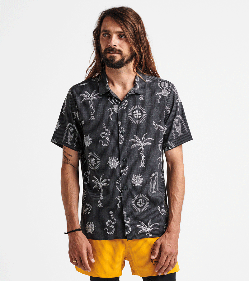 Bless Up Trail Button Up Shirt - Schwarz & Weiß