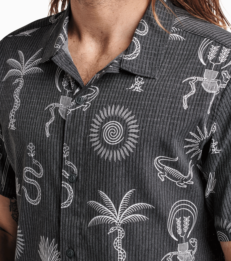 Bless Up Trail Button Up Shirt - Schwarz & Weiß