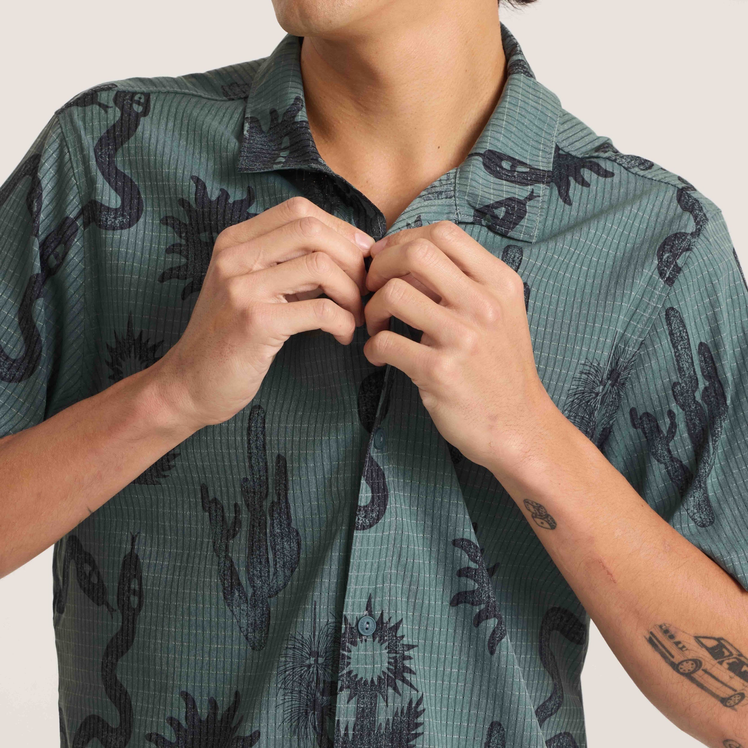 Bless Up Trail Button Up Shirt - Wald