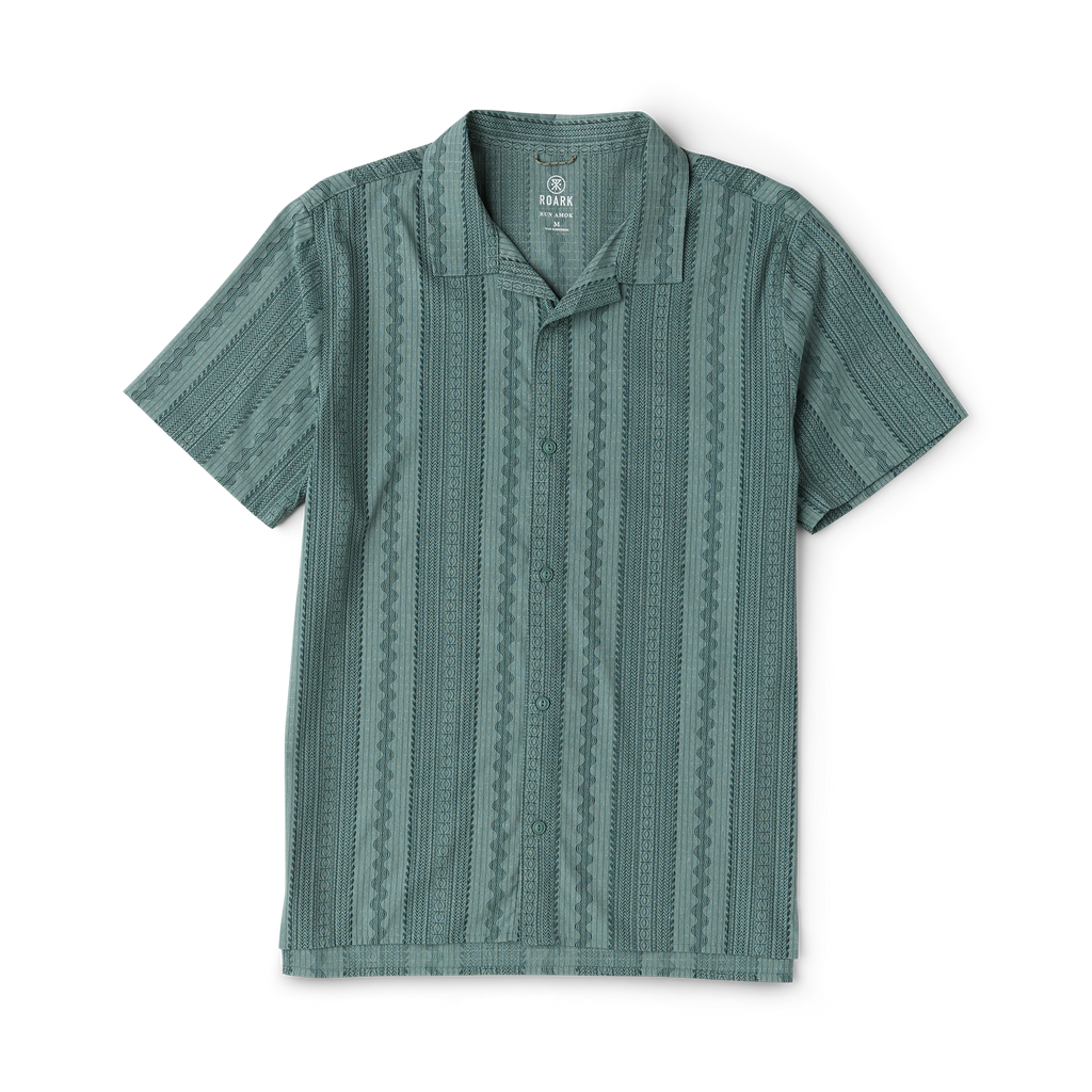Bless Up Trail Button Up Shirt von Sage Grün Stripe