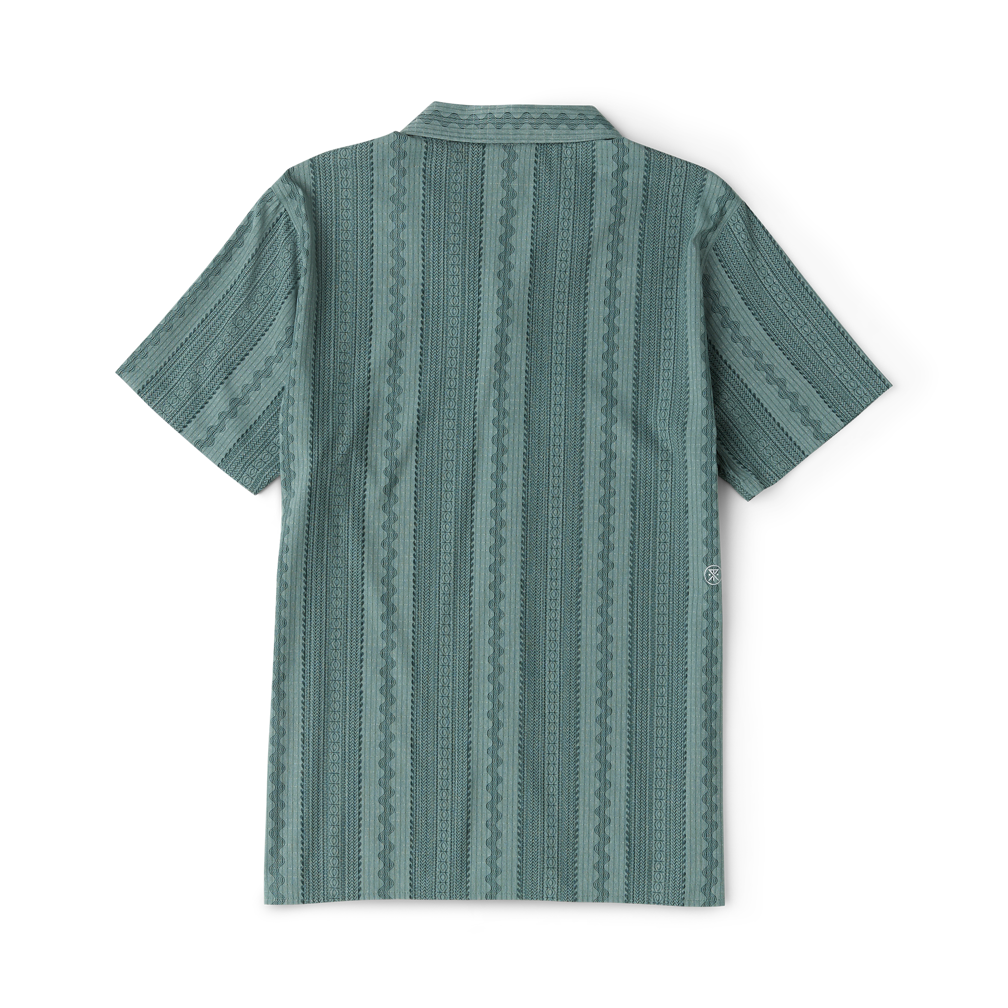 Bless Up Trail Button Up Shirt von Sage Grün Stripe