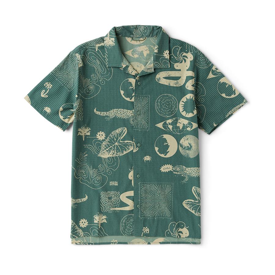 Bless Up Trail Button Up Shirt - Schiefergrün / Hellbraun