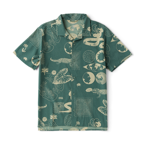 Bless Up Trail Button Up Shirt - Schiefergrün / Hellbraun