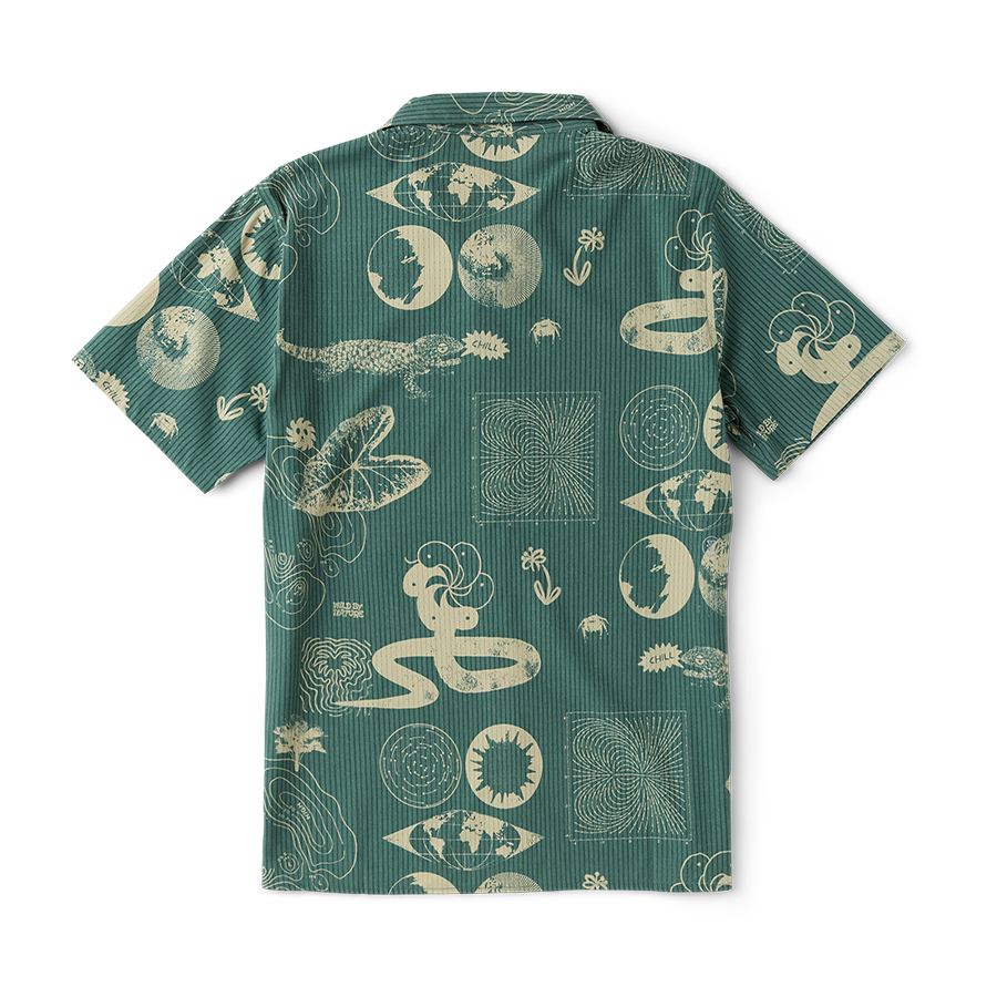 Bless Up Trail Button Up Shirt - Schiefergrün / Hellbraun