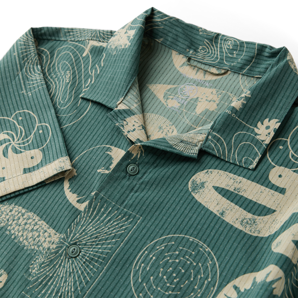 Bless Up Trail Button Up Shirt - Schiefergrün / Hellbraun