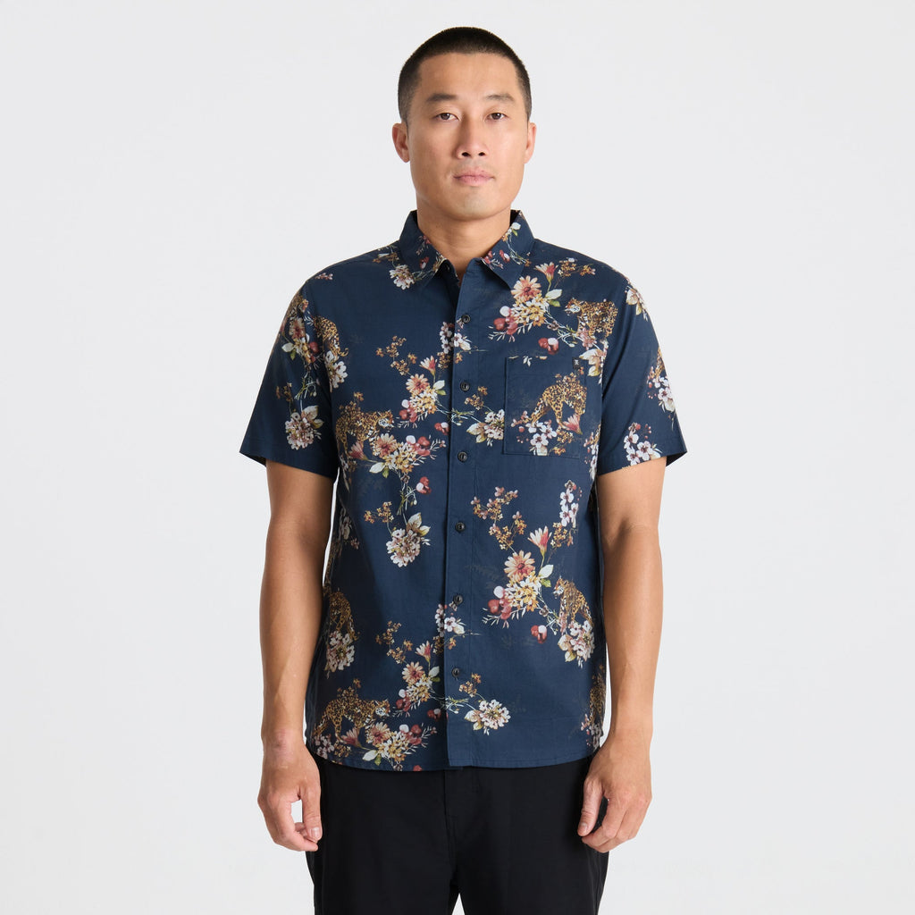 Journey Kurzarm Button Up Shirt für Deep Marineblau