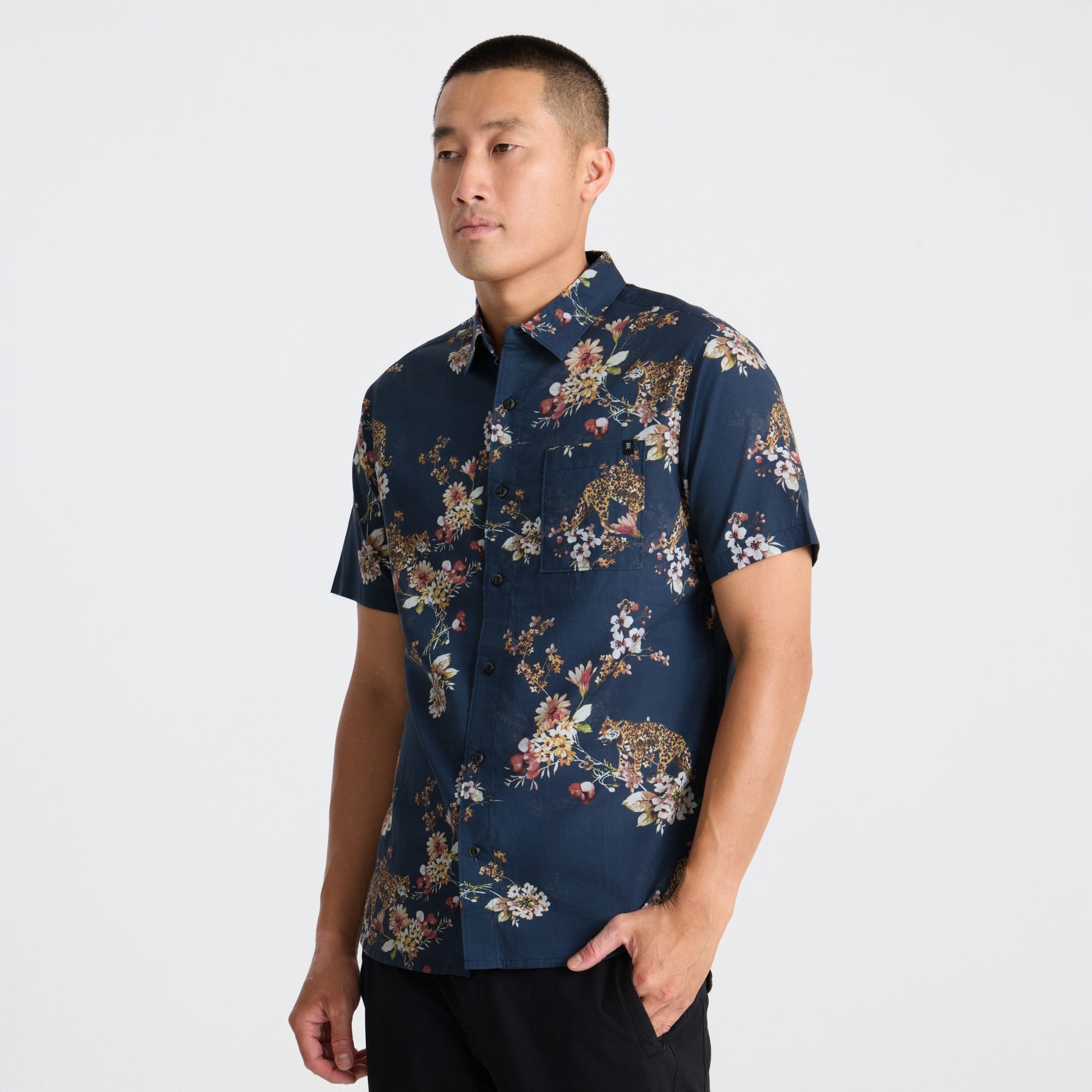 Journey Kurzarm Button Up Shirt für Deep Marineblau