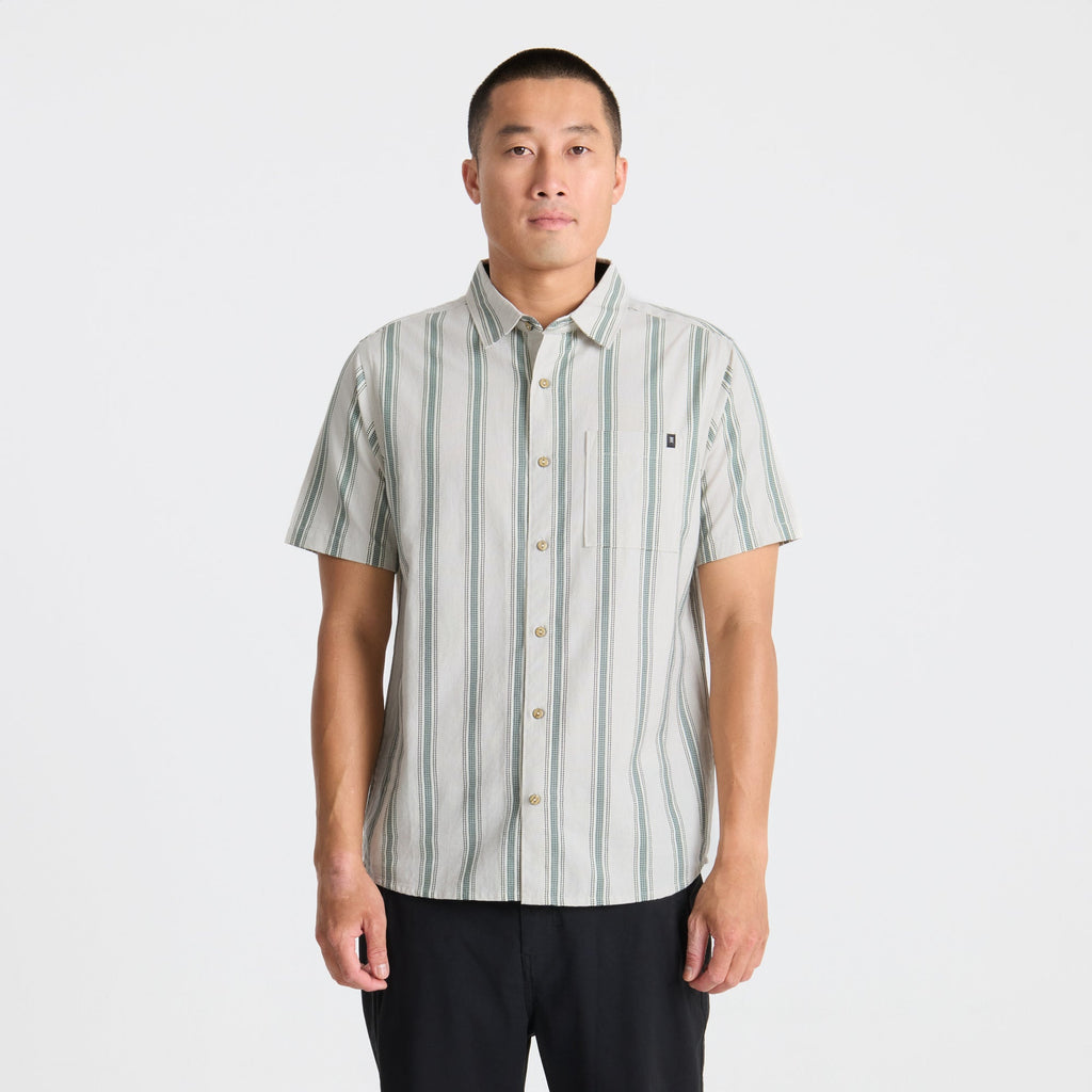 Journey Kurzarm Button Up Shirt für Dusty Grün