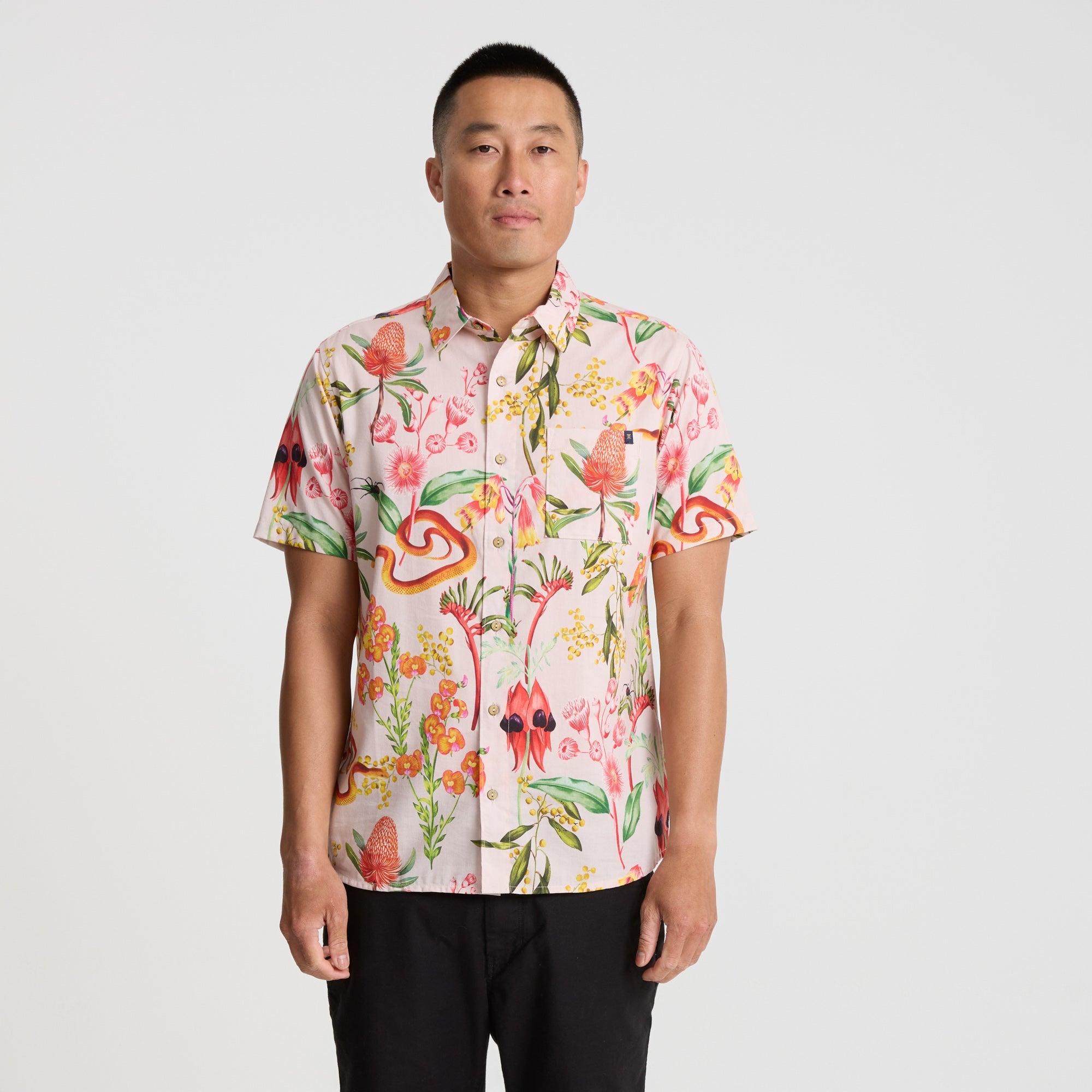 Journey Kurzarm Button Up Shirt - Dusty Violet
