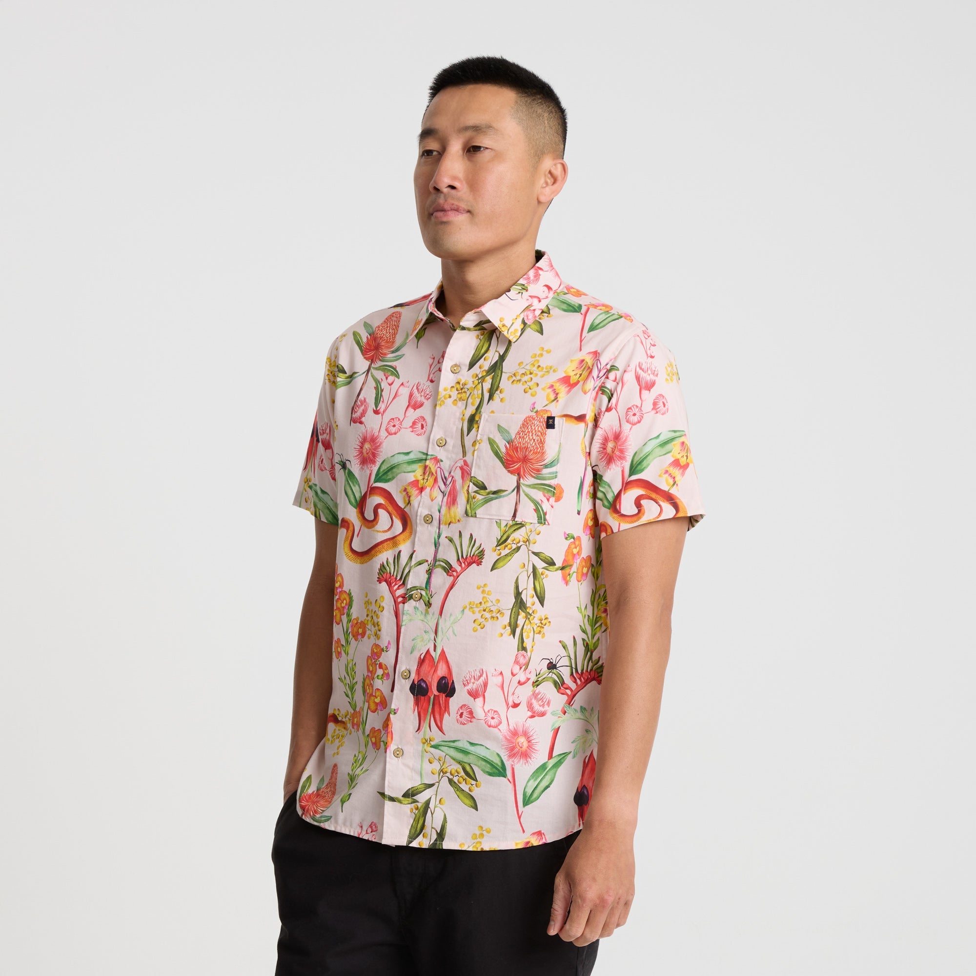 Journey Kurzarm Button Up Shirt - Dusty Violet