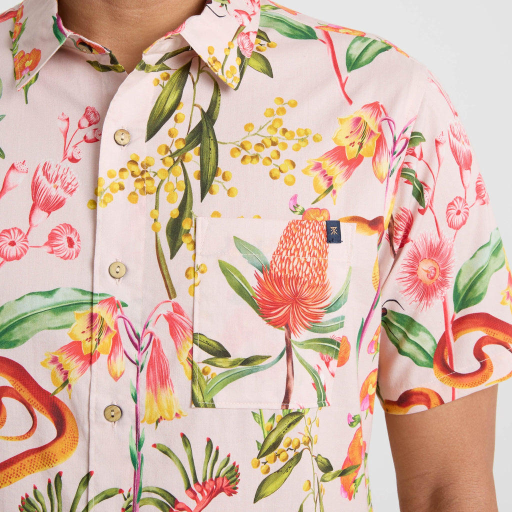 Journey Kurzarm Button Up Shirt - Dusty Violet
