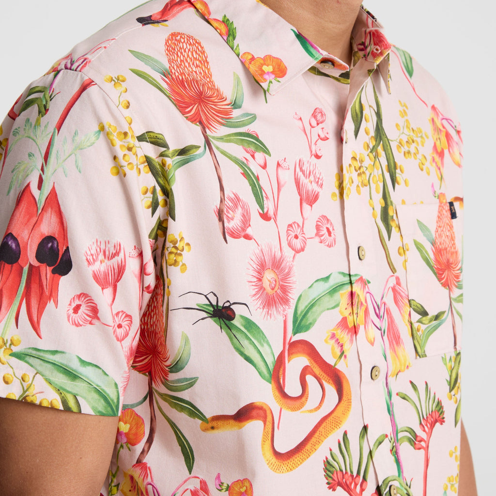 Journey Kurzarm Button Up Shirt - Dusty Violet