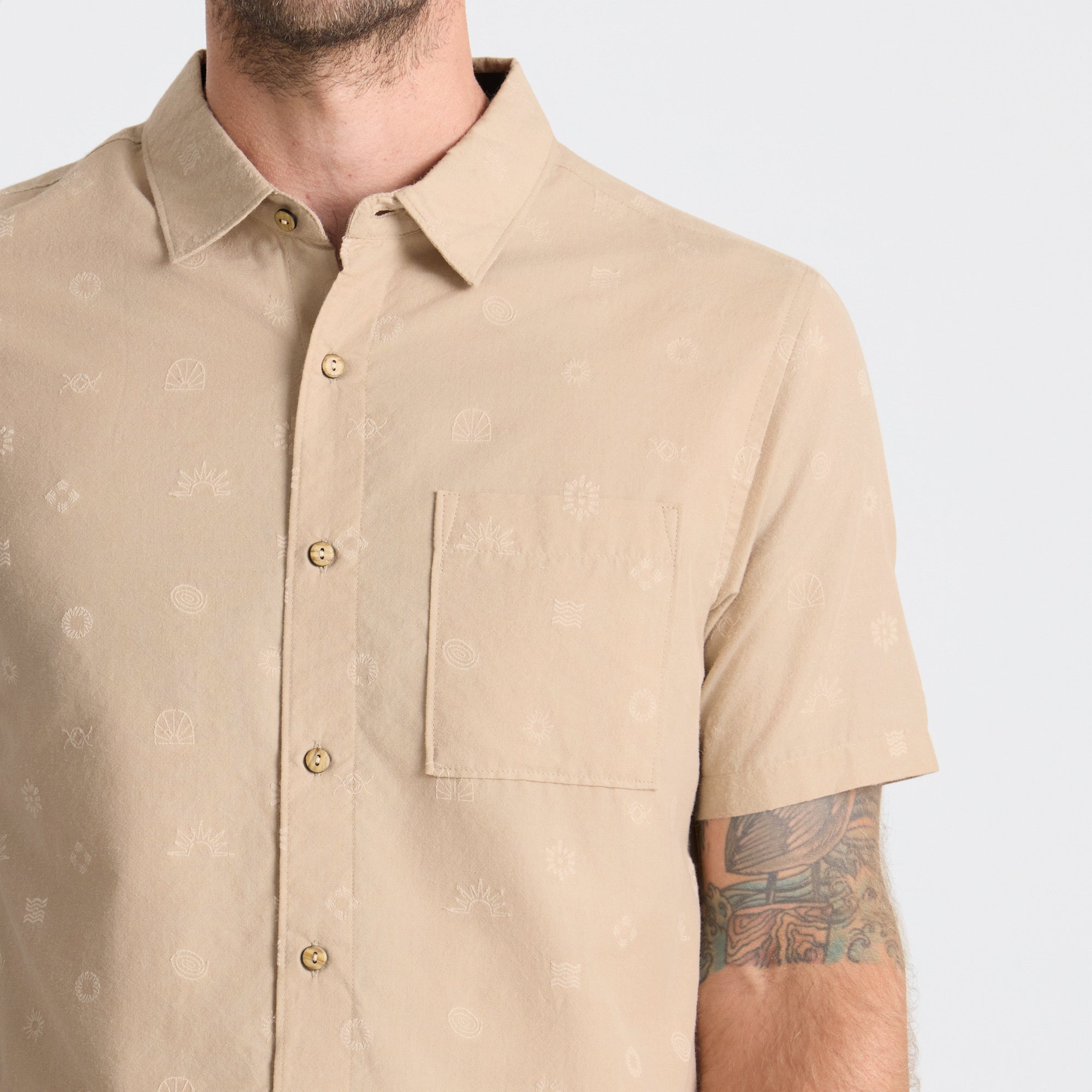 Journey Kurzarm Button Up Shirt - Fossil