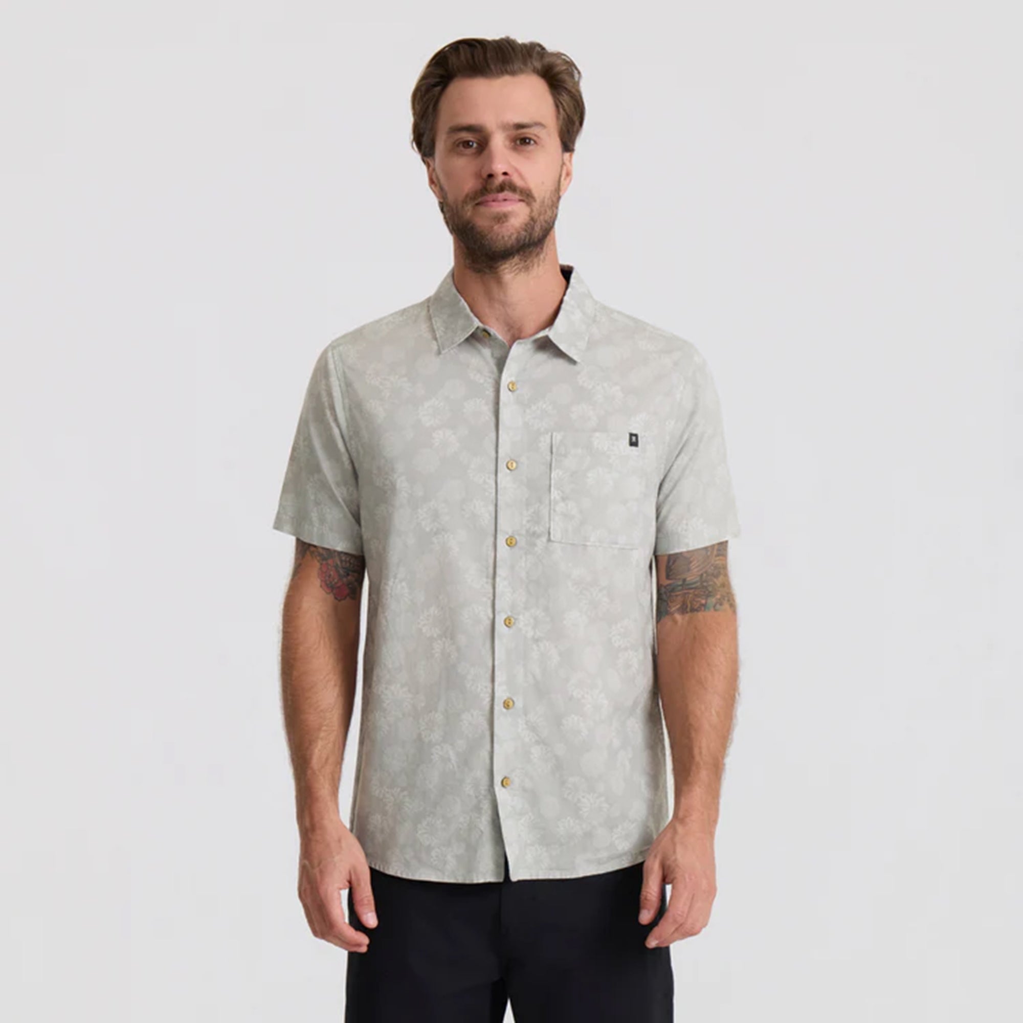 Journey Kurzarm Button Up Shirt - Grau