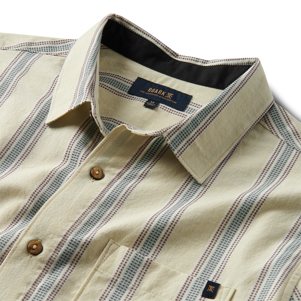 Journey Kurzarm Button Up Shirt - Stripe Seafoam (Deutsche Ausgabe)