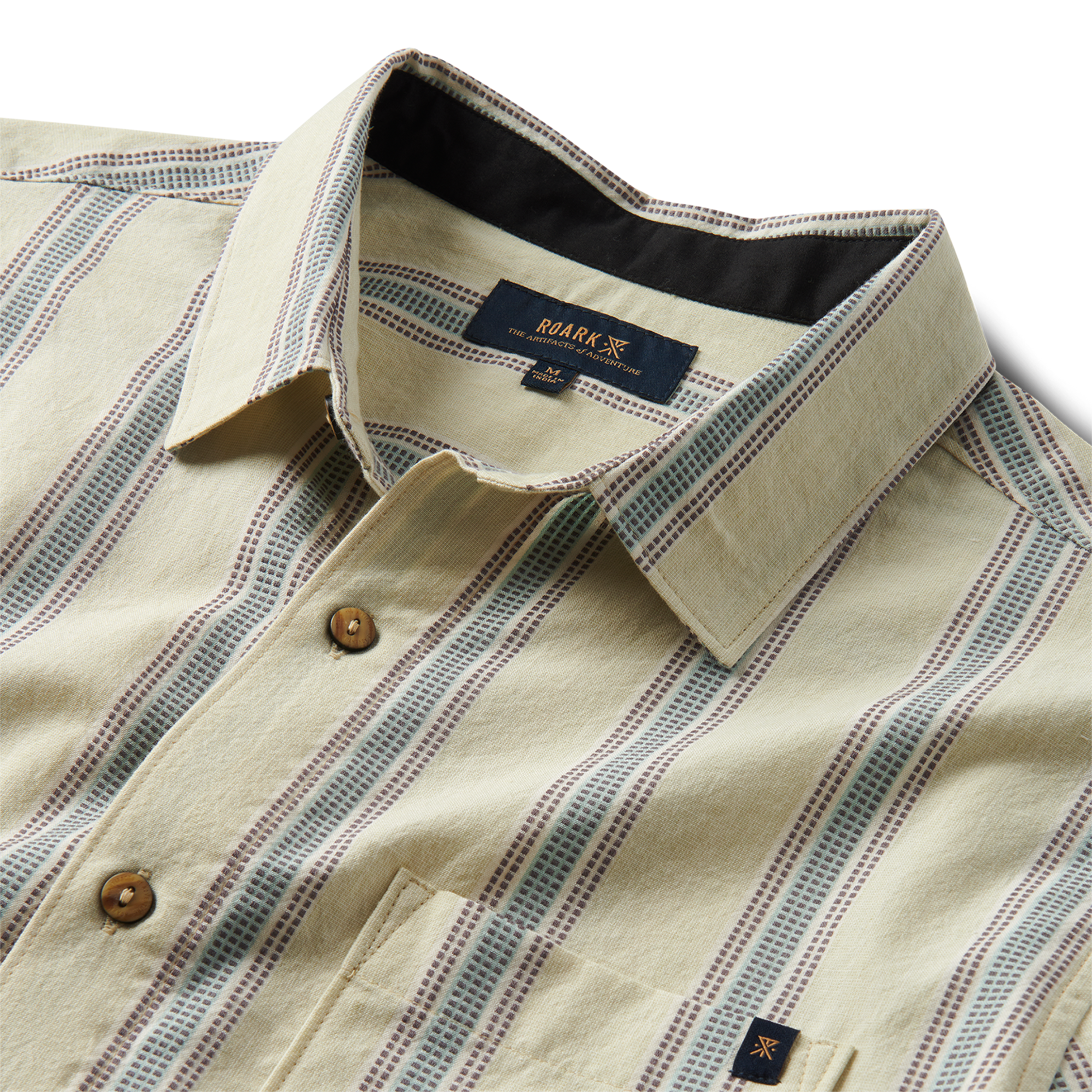 Journey Kurzarm Button Up Shirt - Stripe Seafoam (Deutsche Ausgabe)