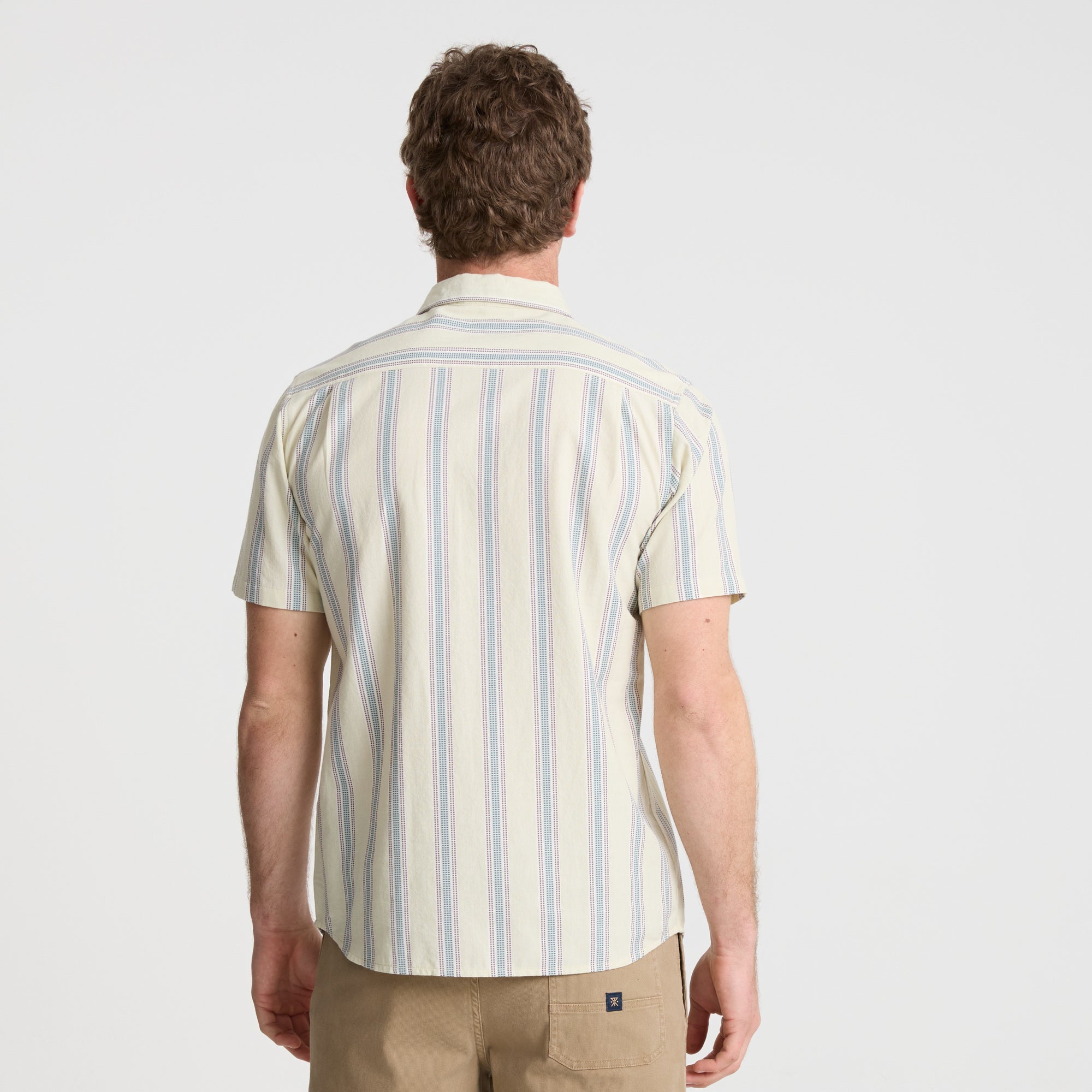 Journey Kurzarm Button Up Shirt - Stripe Seafoam (Deutsche Ausgabe)