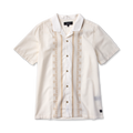 Gonzo Kurzarm Button Up Shirt - ungebleichte Stickerei