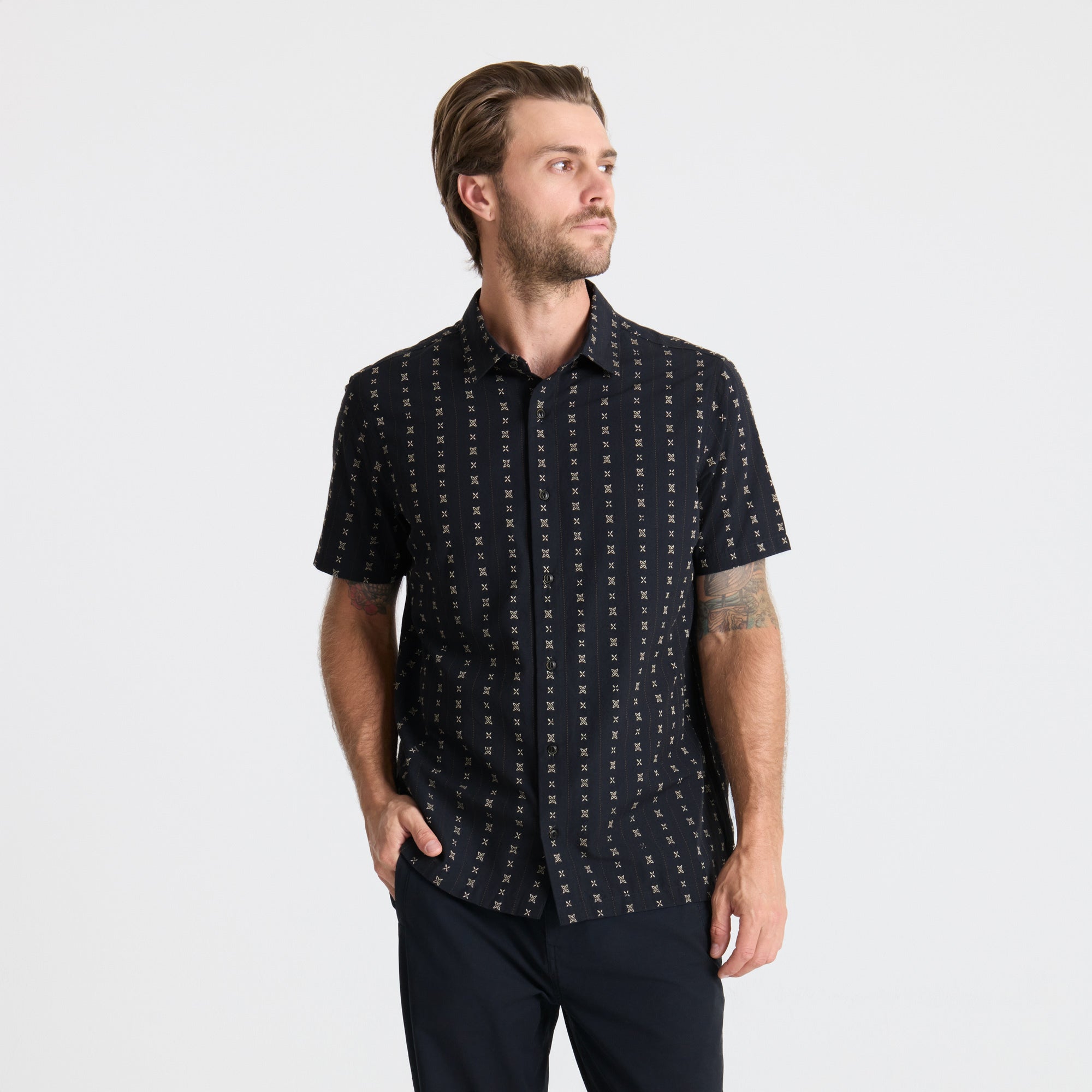 Gonzo Kurzarm Button Up Shirt für Dark Marineblau