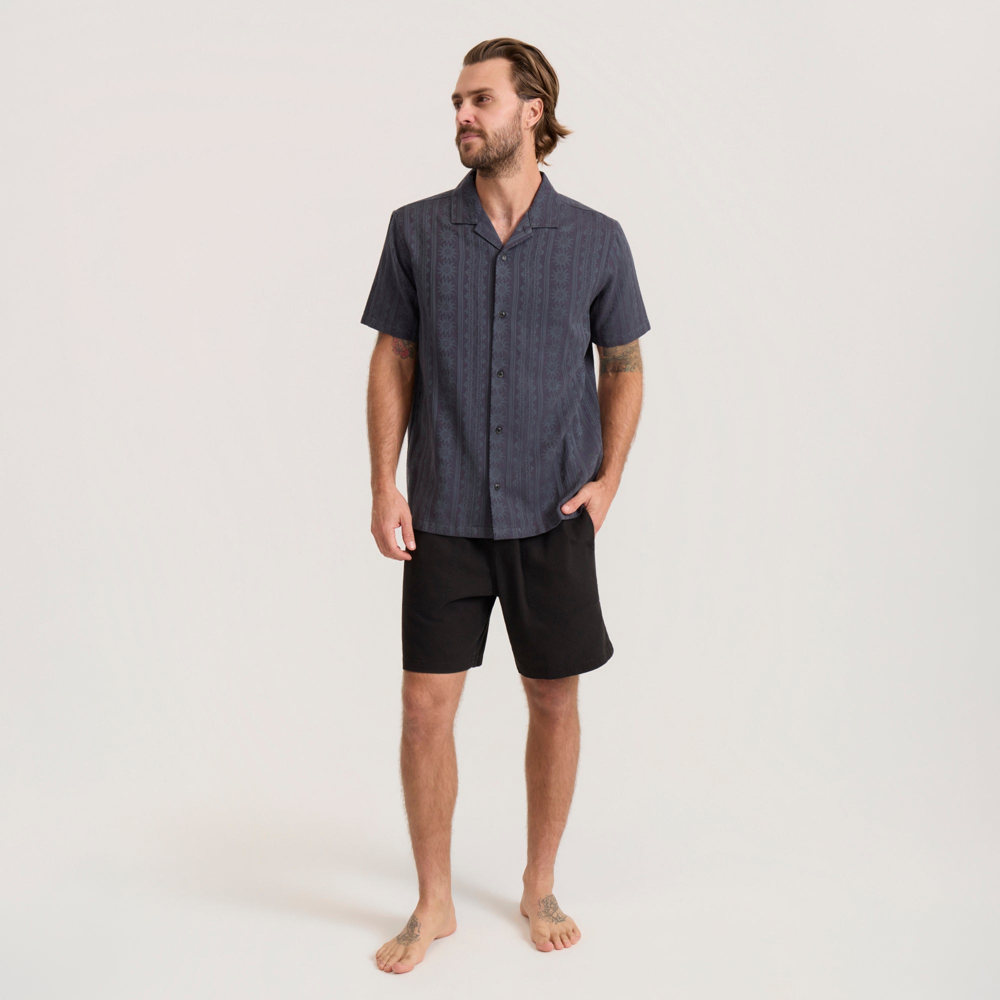 Gonzo Kurzarm Button Up Shirt für Ebony