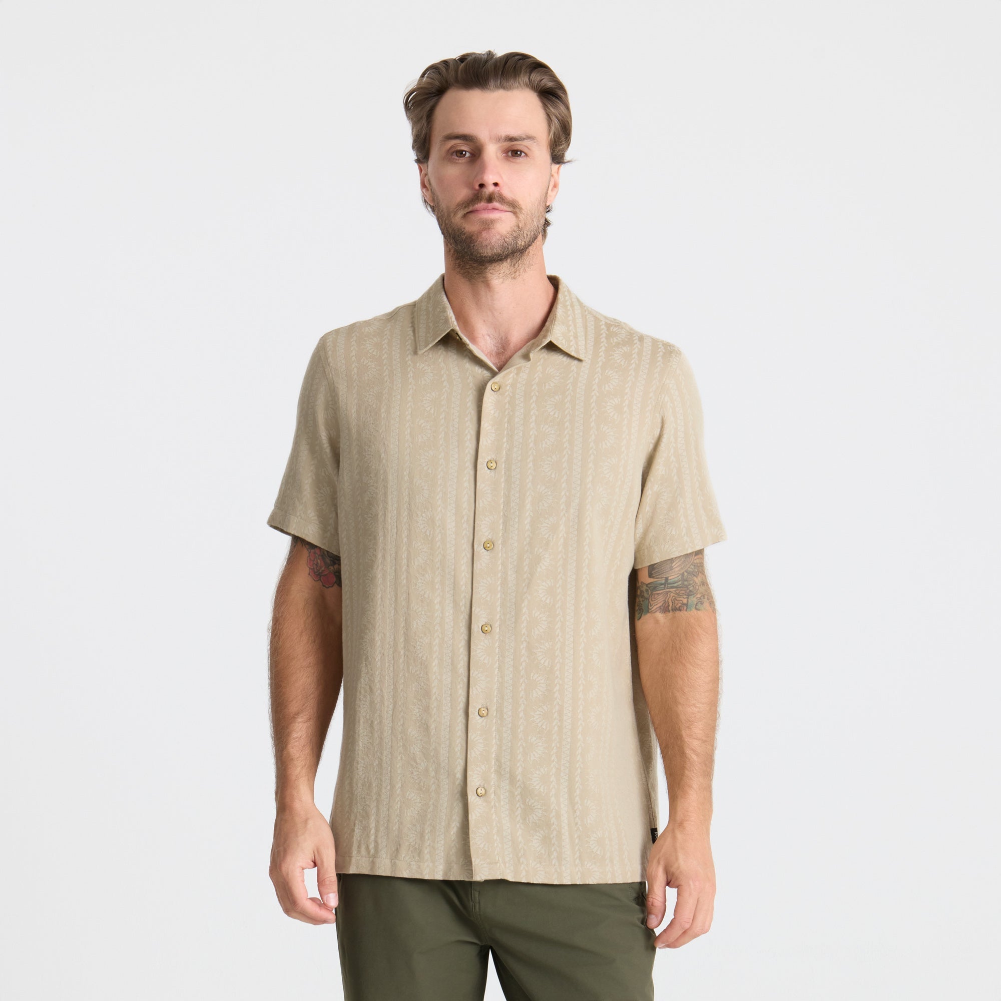 Gonzo Kurzarm Button Up Shirt - Fossil