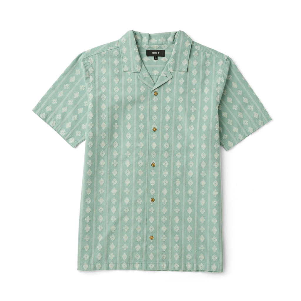 Gonzo Kurzarm Button Up Shirt von Hazy Blau Jacquard