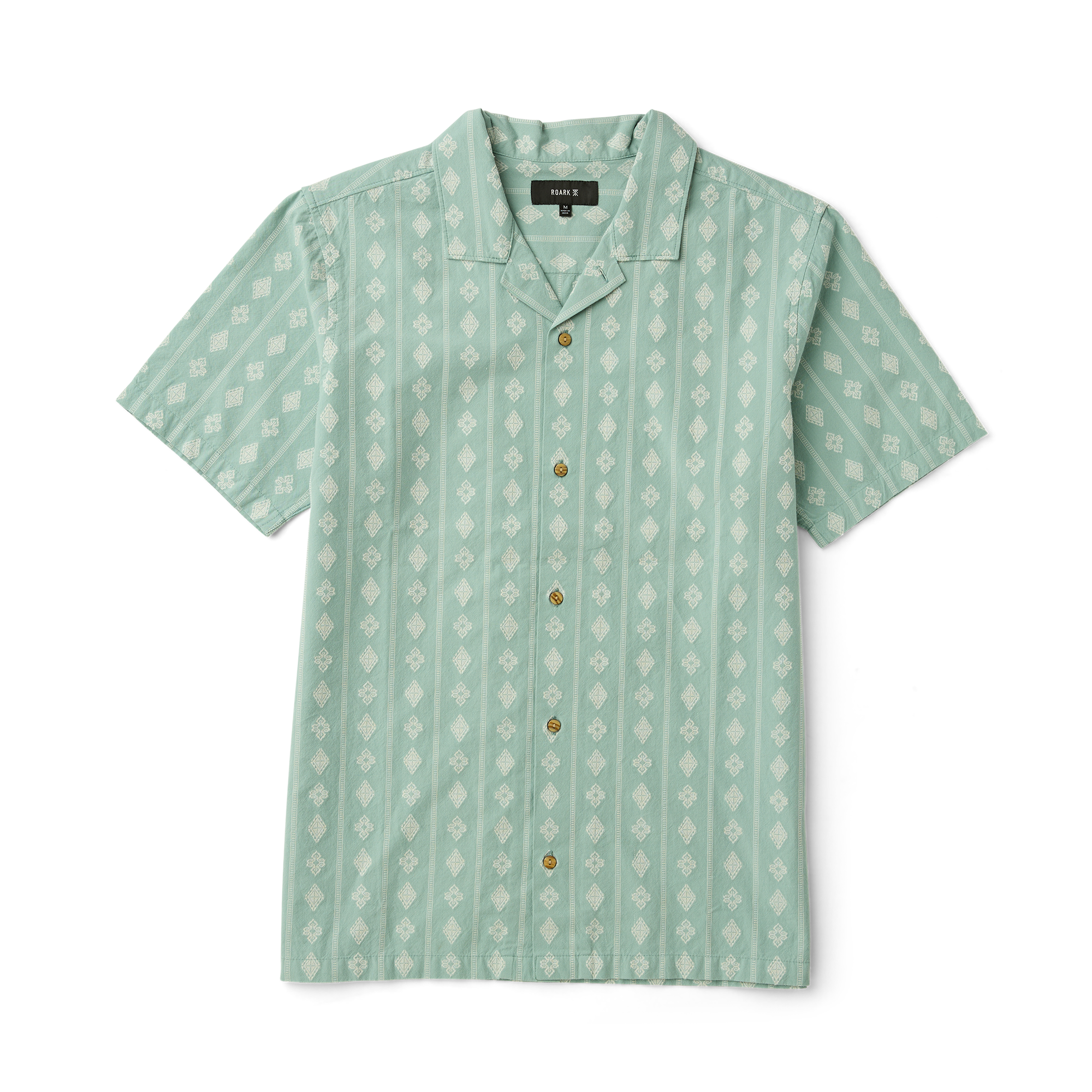 Gonzo Kurzarm Button Up Shirt von Hazy Blau Jacquard