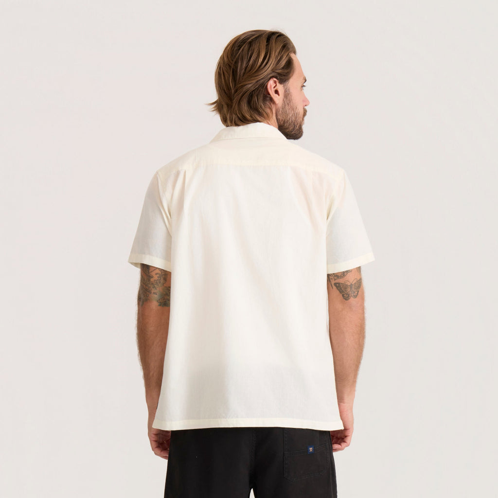 Gonzo Kurzarm Button Up Shirt - ungebleichte Stickerei