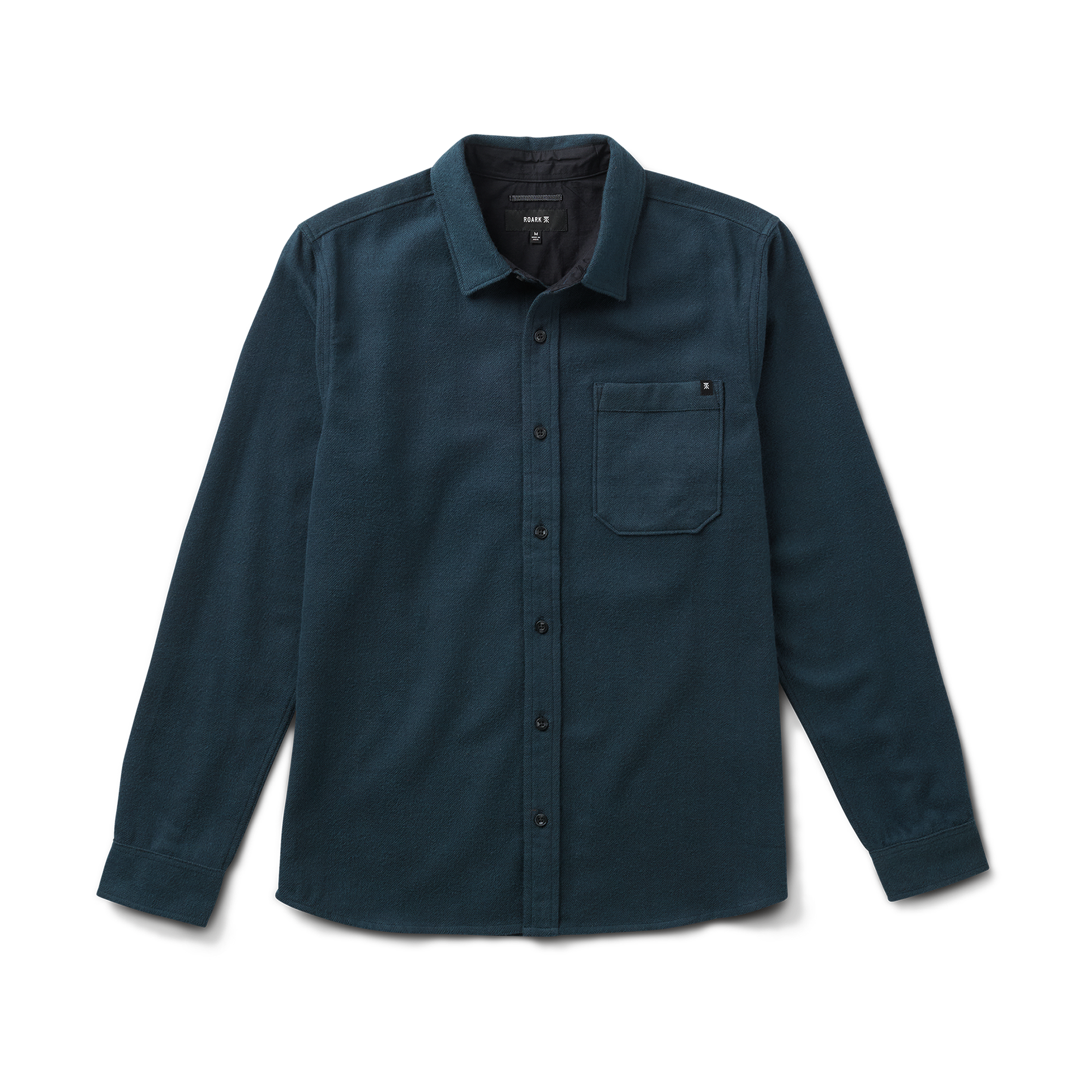 Crossroads Organic Cotton Flannel - Deep Marineblau Herringbone
