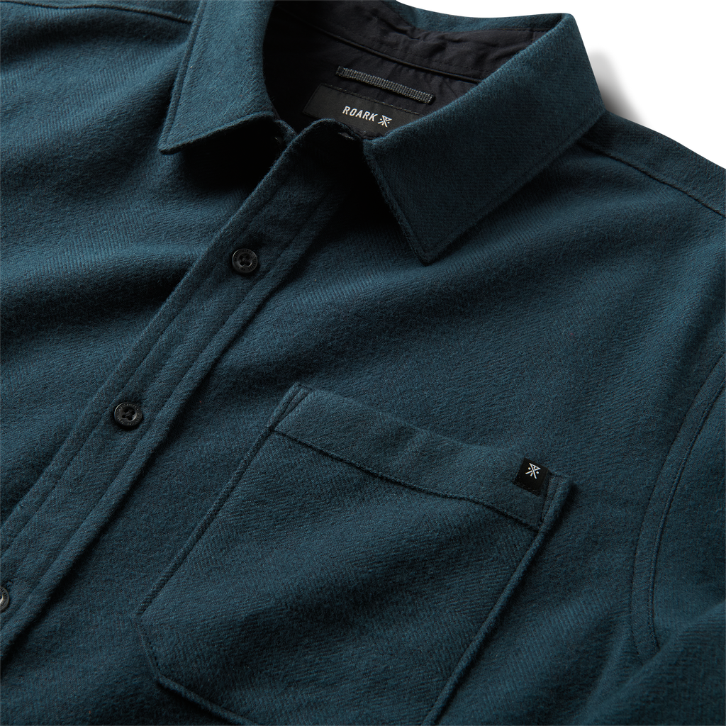 Crossroads Organic Cotton Flannel - Deep Marineblau Herringbone