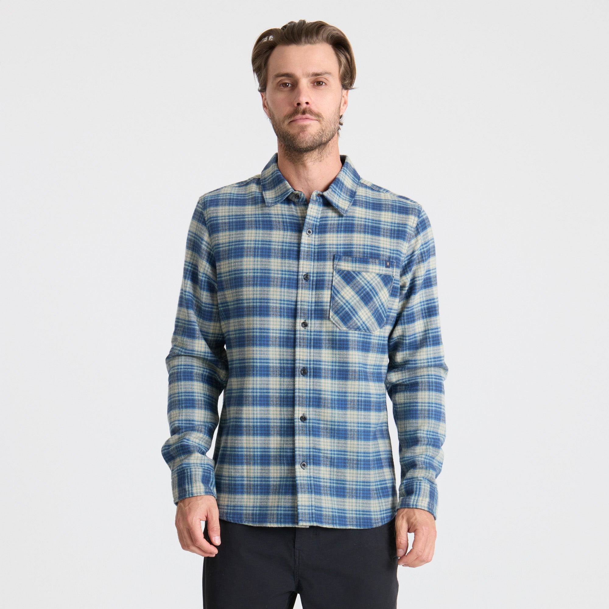 Crossroads Organic Cotton Flannel - Deep Blau