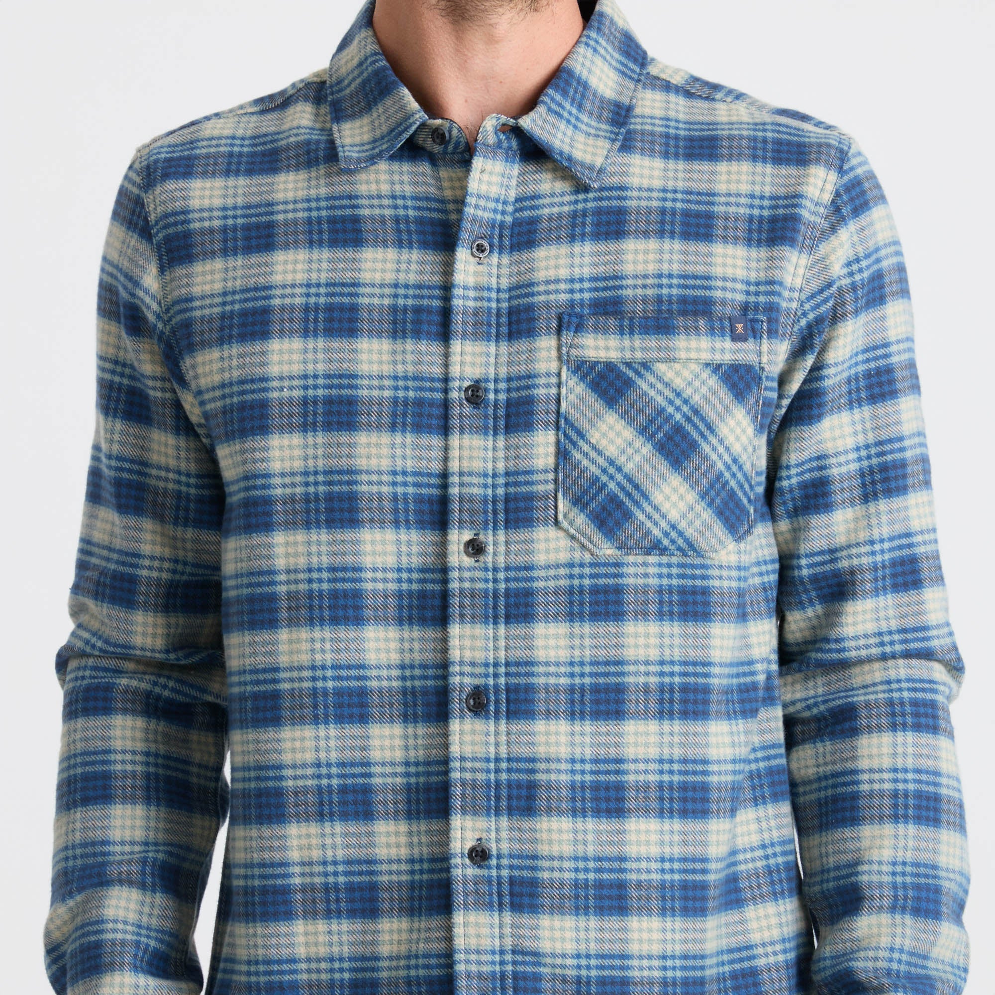 Crossroads Organic Cotton Flannel - Deep Blau