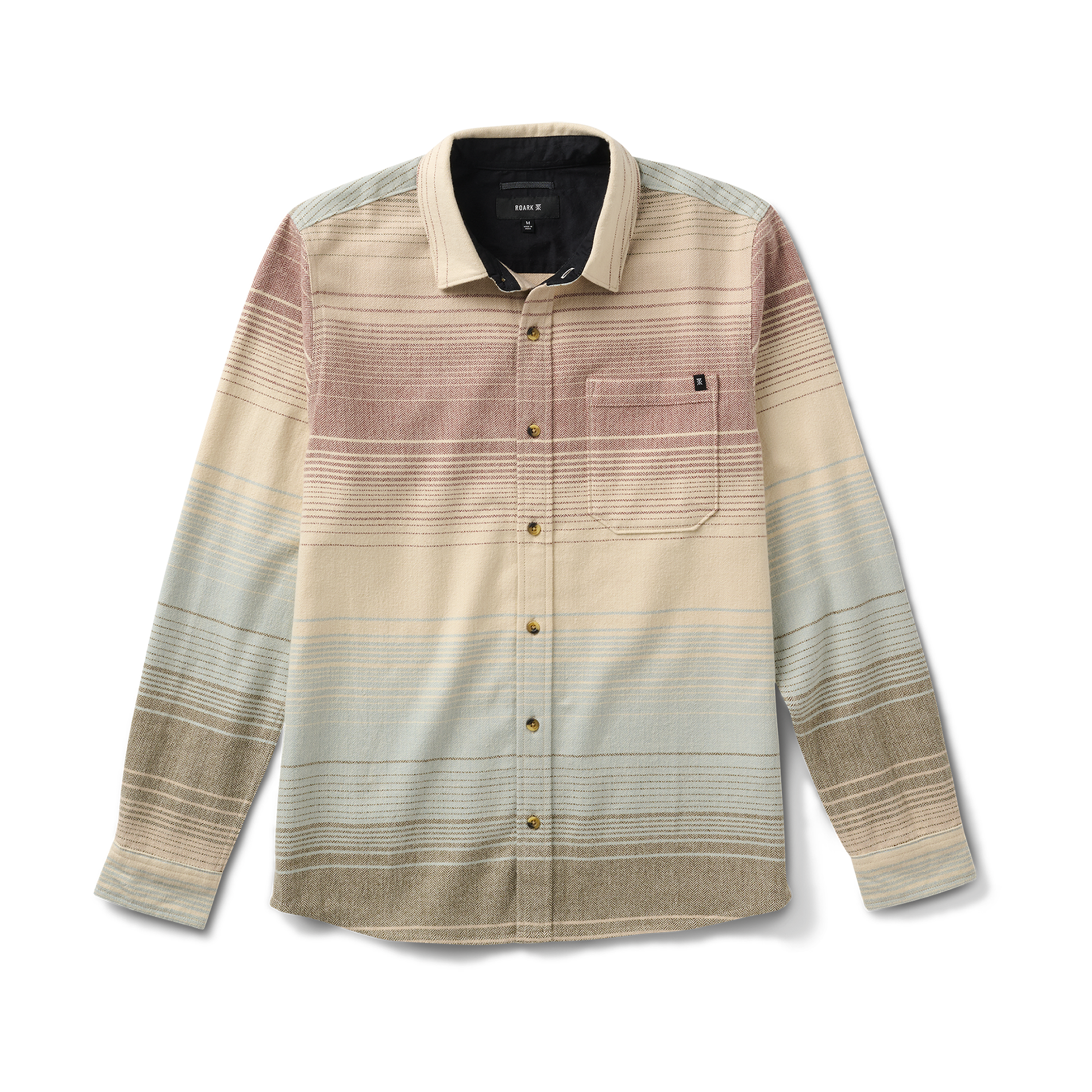 Crossroads Organic Cotton Flannel - Fossil Stripe