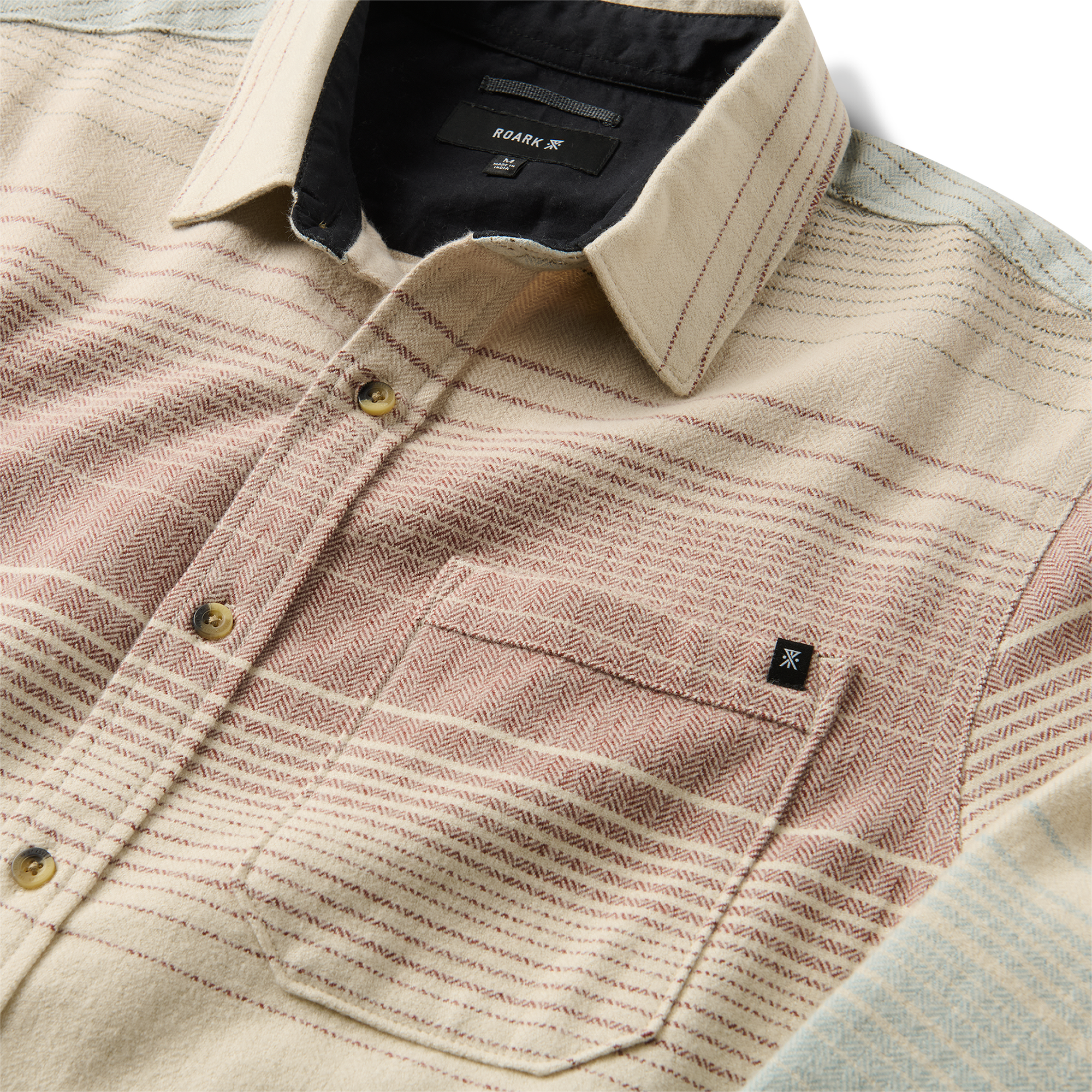 Crossroads Organic Cotton Flannel - Fossil Stripe