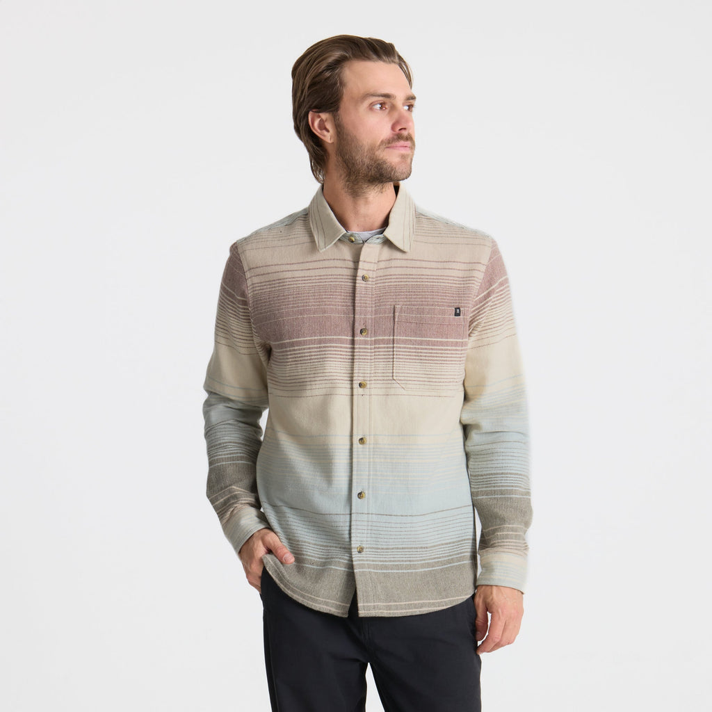 Crossroads Organic Cotton Flannel - Fossil Stripe